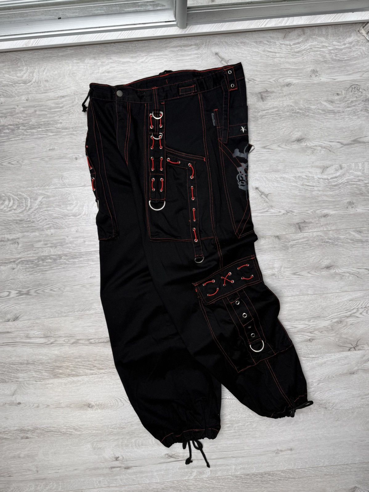Tripp NYC Criminal Damage Bondage Pant D-Ring Straps Gothic Cyber Rave Size US 34 / EU 50 - 1 Thumbnail