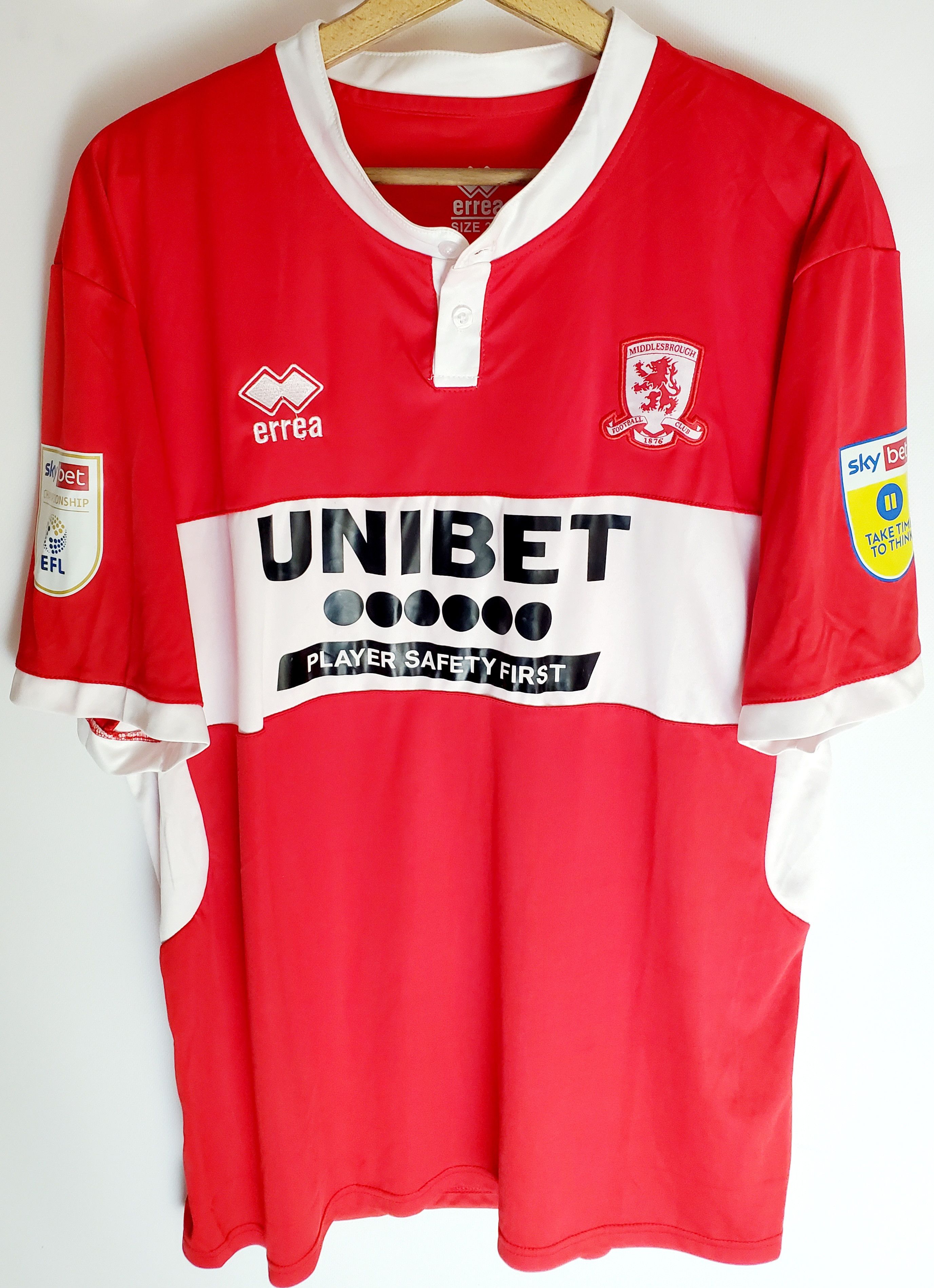 Errea MIDDLESBROUGH ENGLAND 2022/2023 HOME FOOTBALL SHIRT JERSEYXl Size US XL / EU 56 / 4 - 1 Thumbnail
