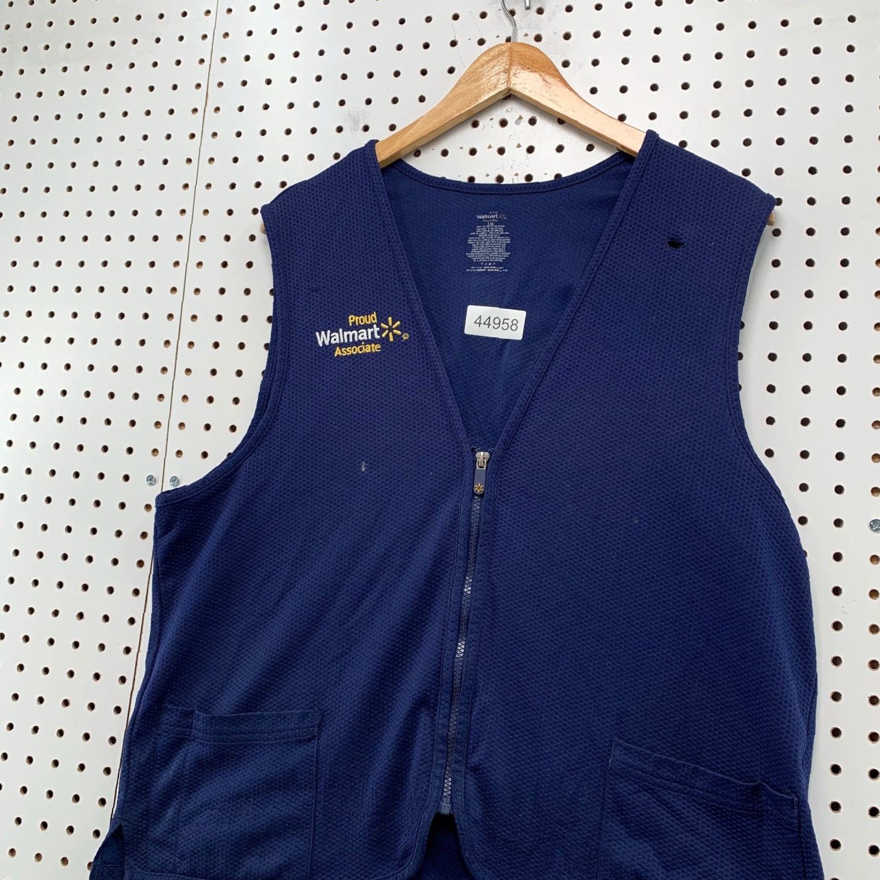 Walmart Walmart Vest Mens Large Blue Zip Distressed Vest Size US L / EU 52-54 / 3 - 2 Thumbnail