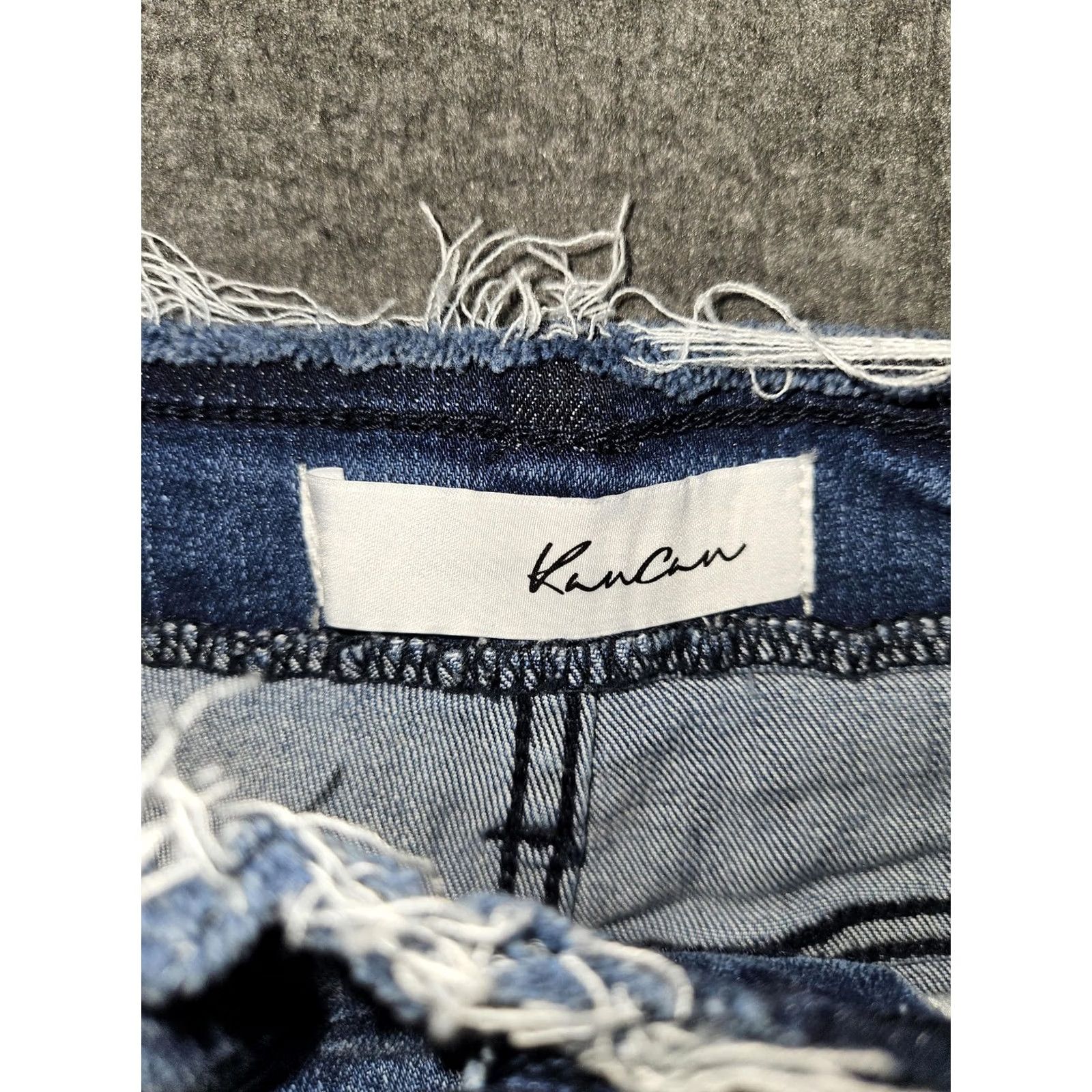 Vintage VINTAGE KanCan Jeans Womens 11/29 Blue High Rise Button Fly Distressed Raw Hem Denim Size 32" / US 10 / IT 46 - 2 Thumbnail