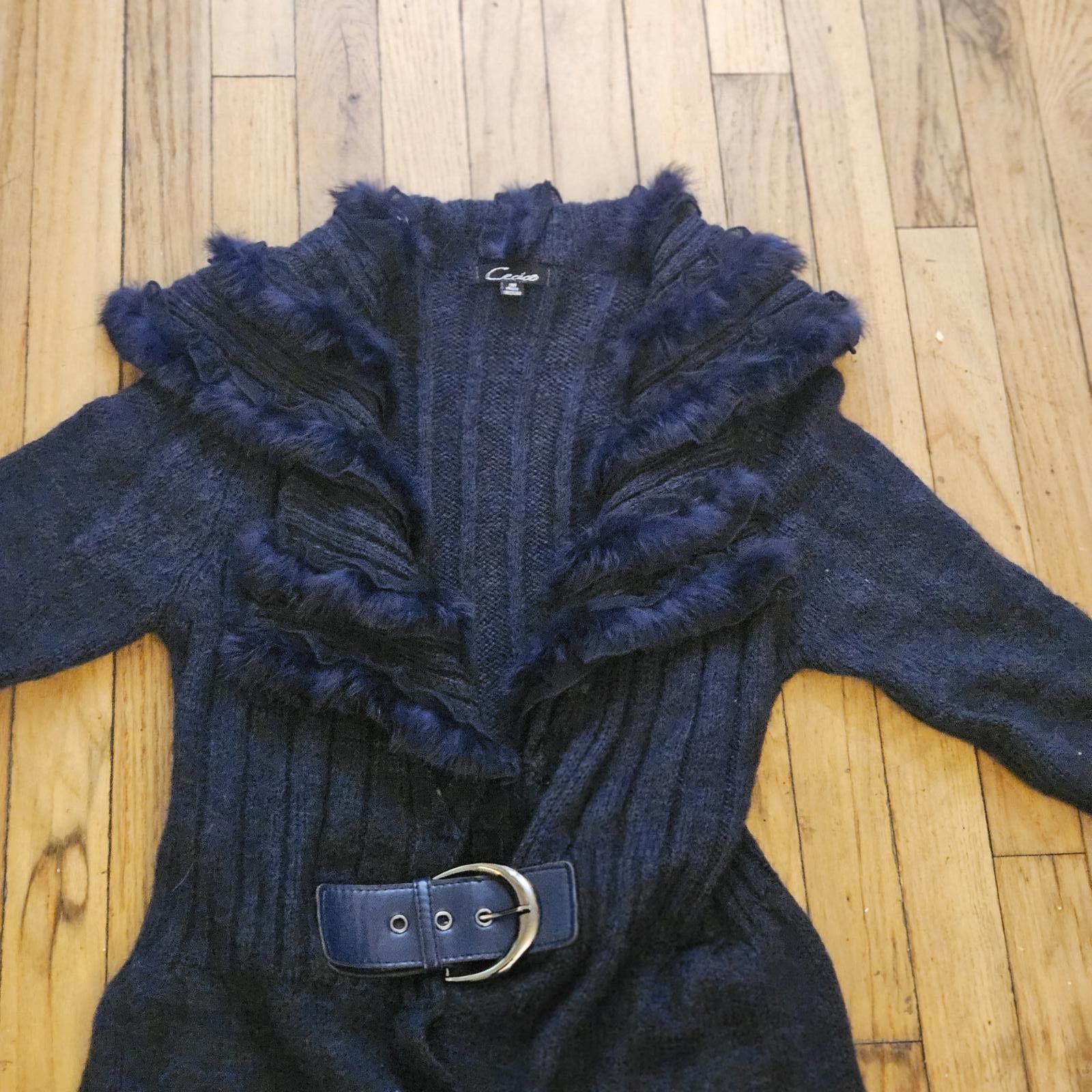Designer Cecile Women's Elegant Cardigan with Belt Sz Med Size M / US 6-8 / IT 42-44 - 2 Thumbnail