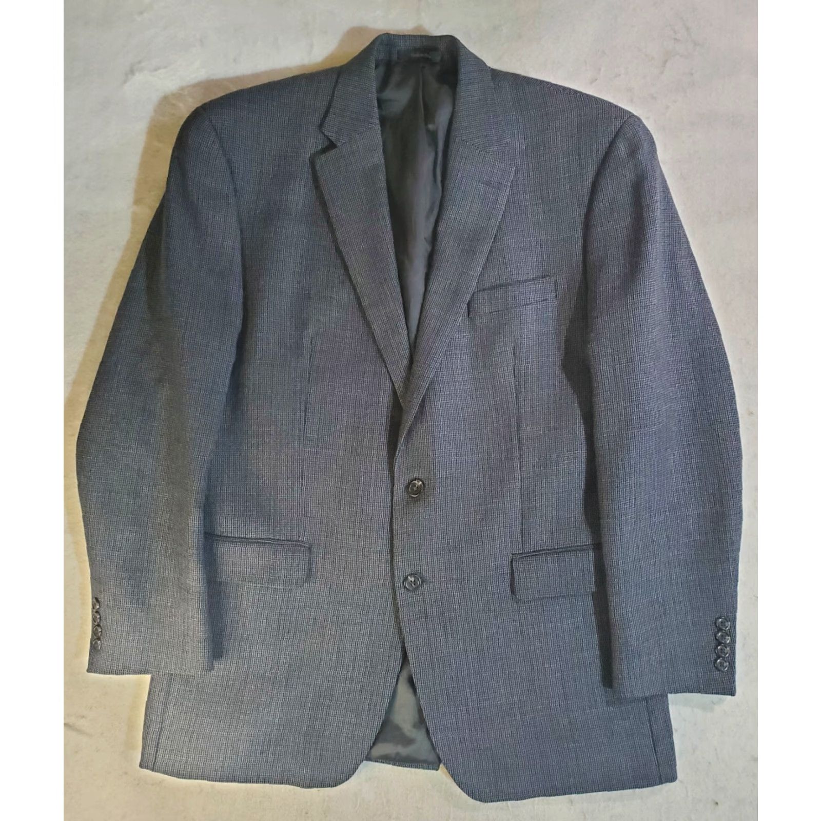 Chaps Chaps Ralph Lauren Signature Blazer Mens 44R Gray 100% Wool Sports Coat Size 44R - 2 Thumbnail