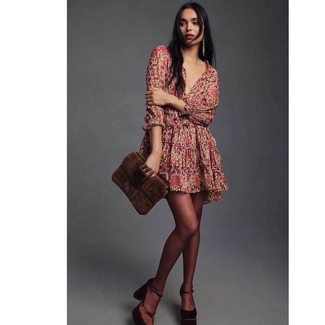 Anthropologie New Anthropologie MISA V-Neck Mini Dress $435 MEDIUM Red Size M / US 6-8 / IT 42-44 - 1 Thumbnail