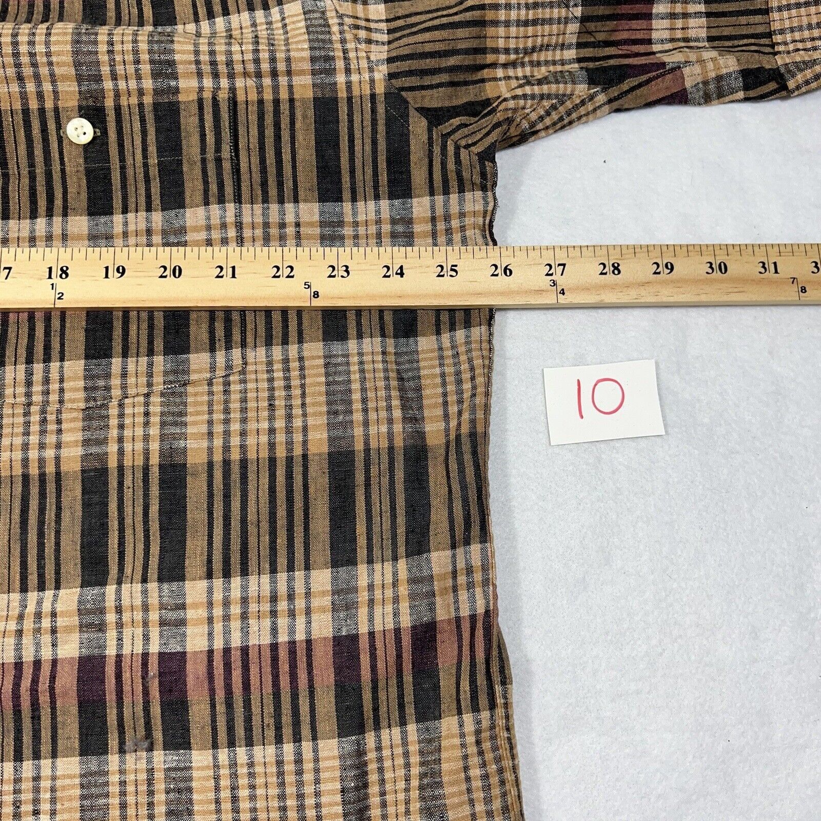 Other Donzini Collection Linen Blend Plaid Striped Button Shirt Size US L / EU 52-54 / 3 - 7 Thumbnail