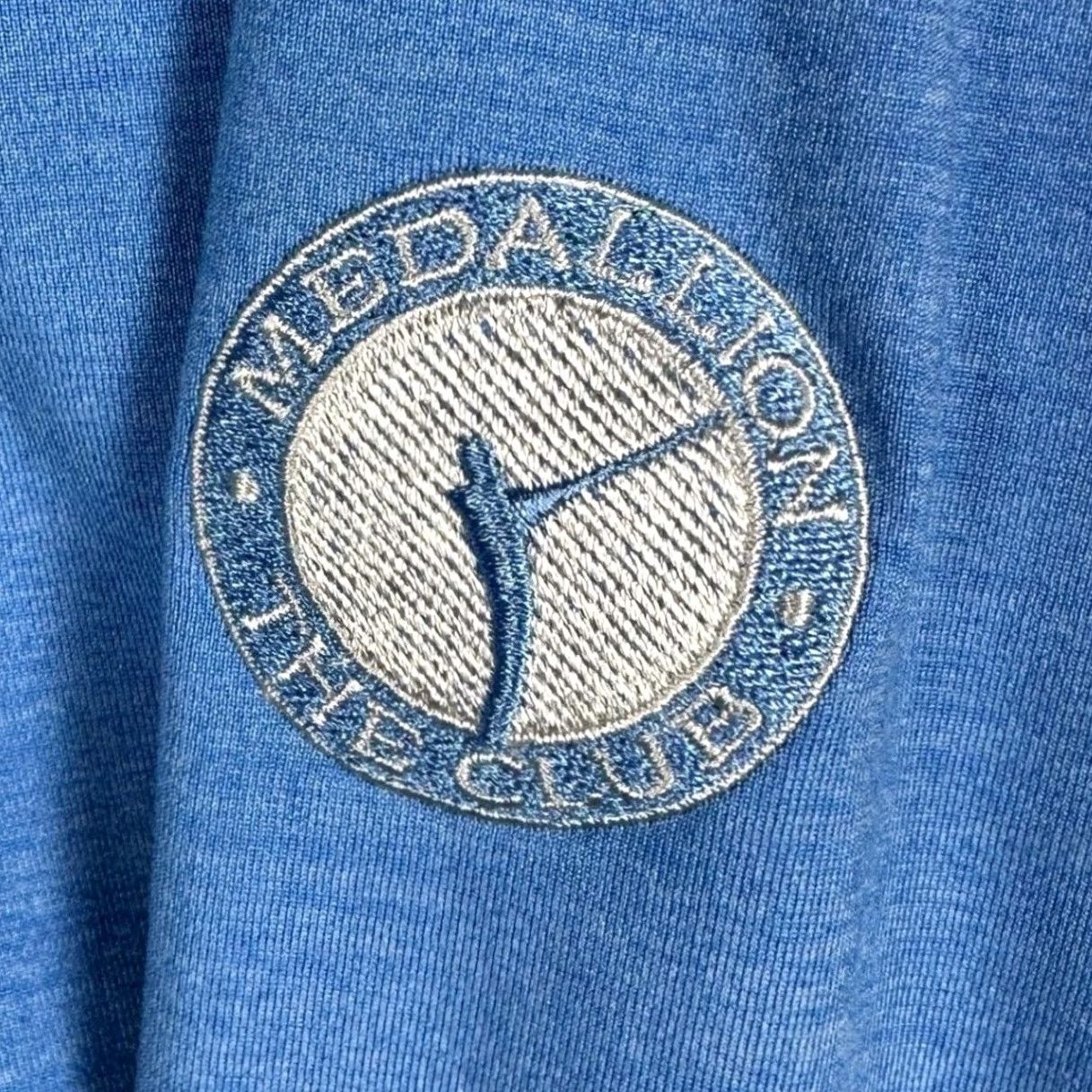 Logo 7 Donald Ross Mens XL Pullover Sweatshirt Zip Mock Neck Blue Logo Medallion The Club 1/4 Zip Golf Activewear Stretch Size US XL / EU 56 / 4 - 6 Thumbnail
