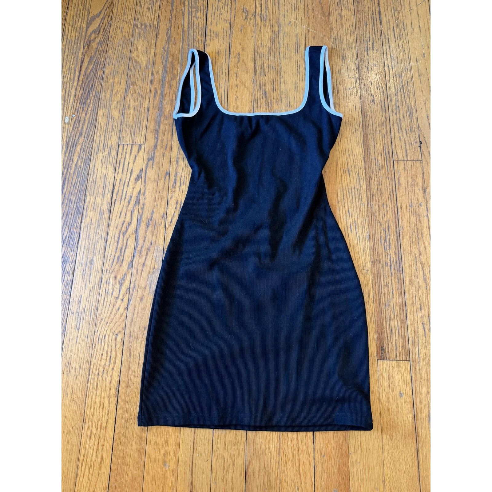 PRINCESS POLLY Princess Polly Feldman Mini Dress 6 Black Ribbed Bodycon Size M / US 6-8 / IT 42-44 - 1 Thumbnail