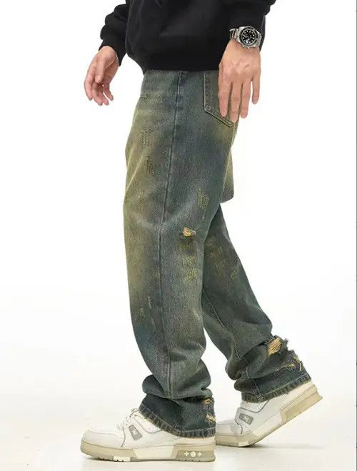 Other American high street washed distressed flared jeans for men Size US 32 / EU 48 - 8 Thumbnail