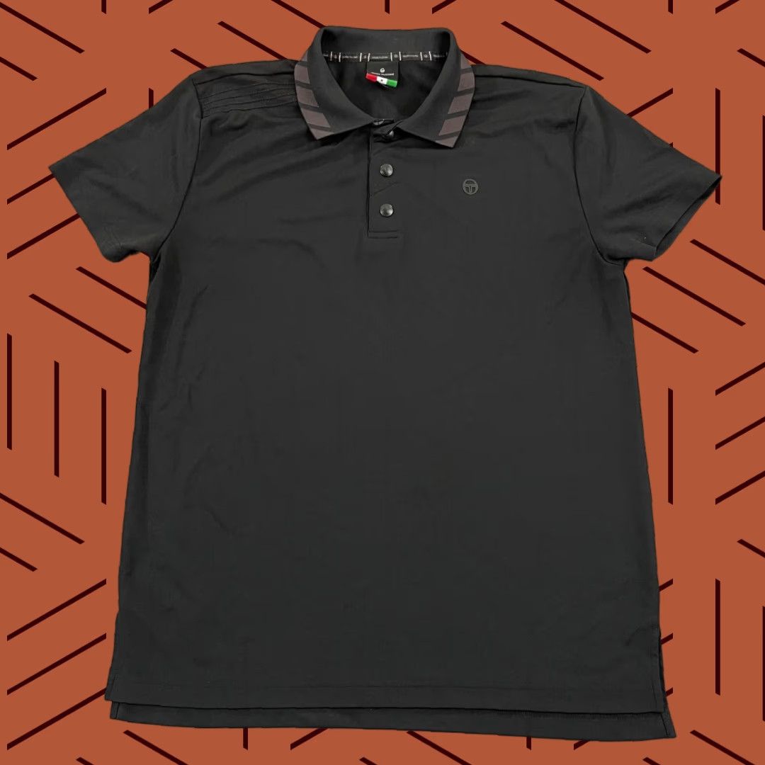 Sergio Tacchini Sergio Tacchini Polo Shirt Mens M Black Performance Snap Collar S/S Shirt Sports Logo Classic Size US M / EU 48-50 / 2 - 1 Thumbnail