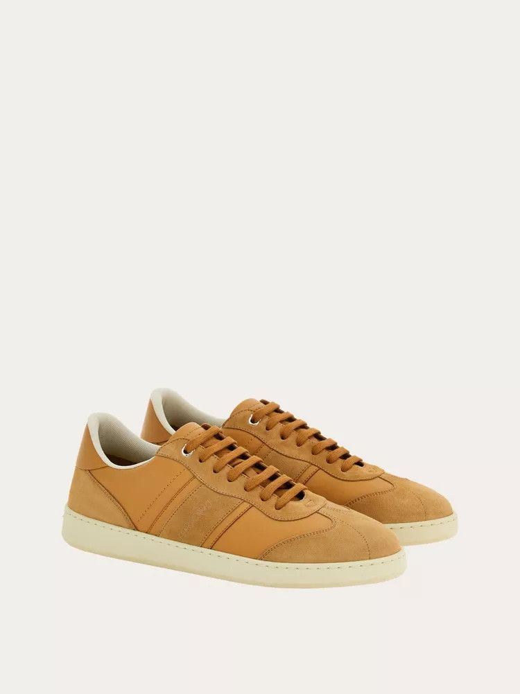 Salvatore Ferragamo o1s1rm0924 Signature Low-Top Sneakers in Light Camel Size US 12.5 / EU 45-46 - 4 Thumbnail