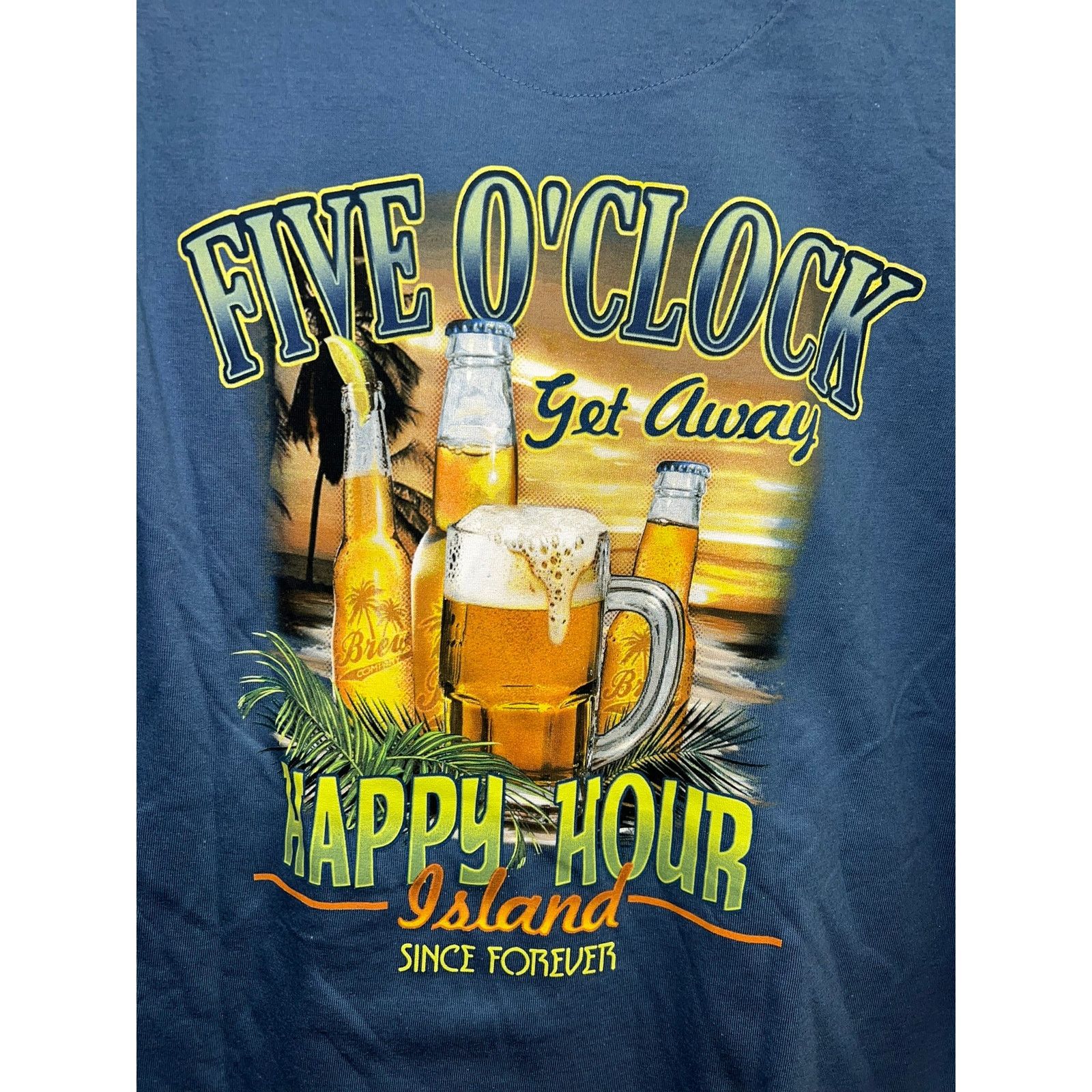 Vintage Happy Hour Beer Shirt Five O Clock Island Newport NWT Tee M Size US M / EU 48-50 / 2 - 7 Thumbnail