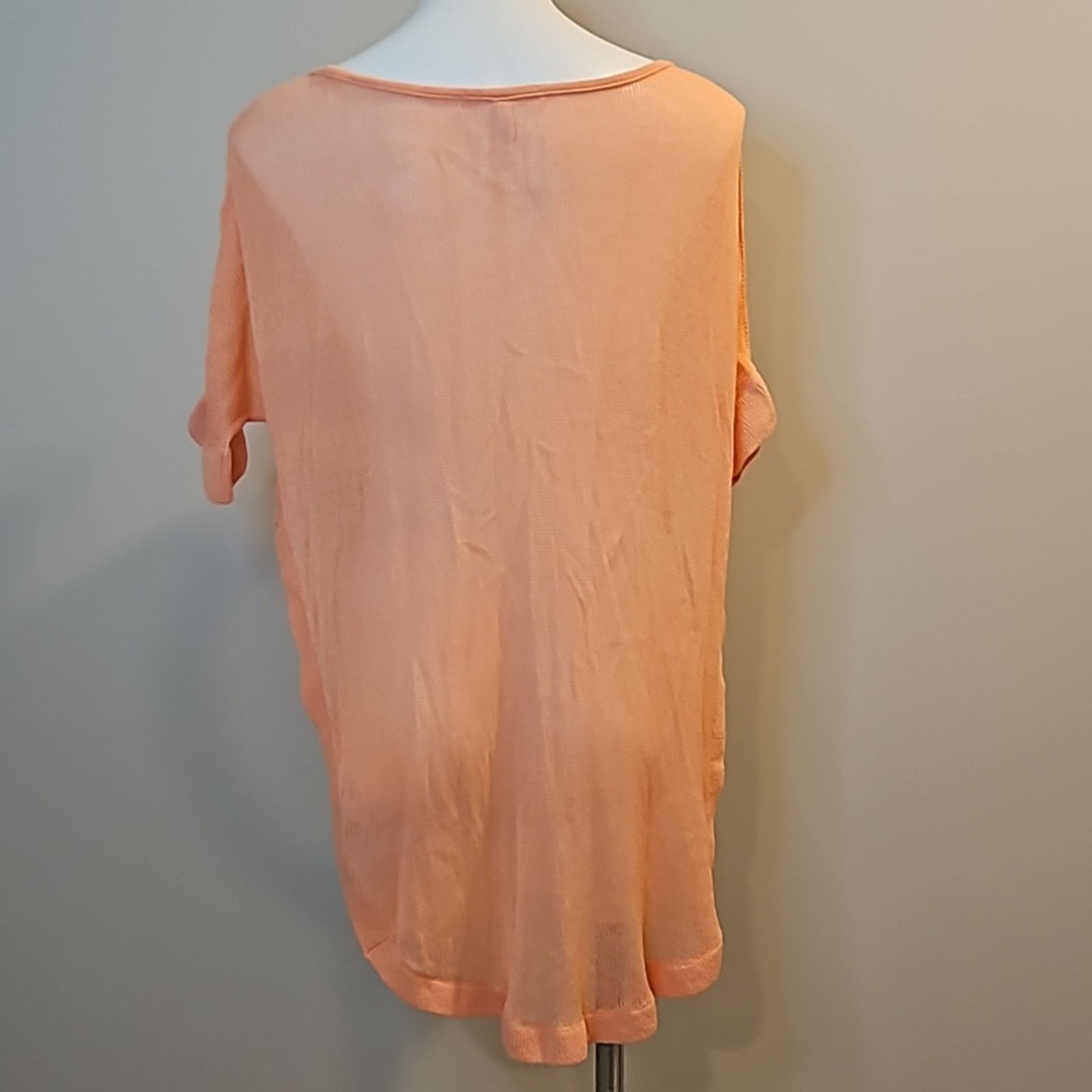 Victoria's Secret Victoria's Secret Peach Coral Short Sleeve Knit Poncho Shirt Size M / US 6-8 / IT 42-44 - 4 Thumbnail