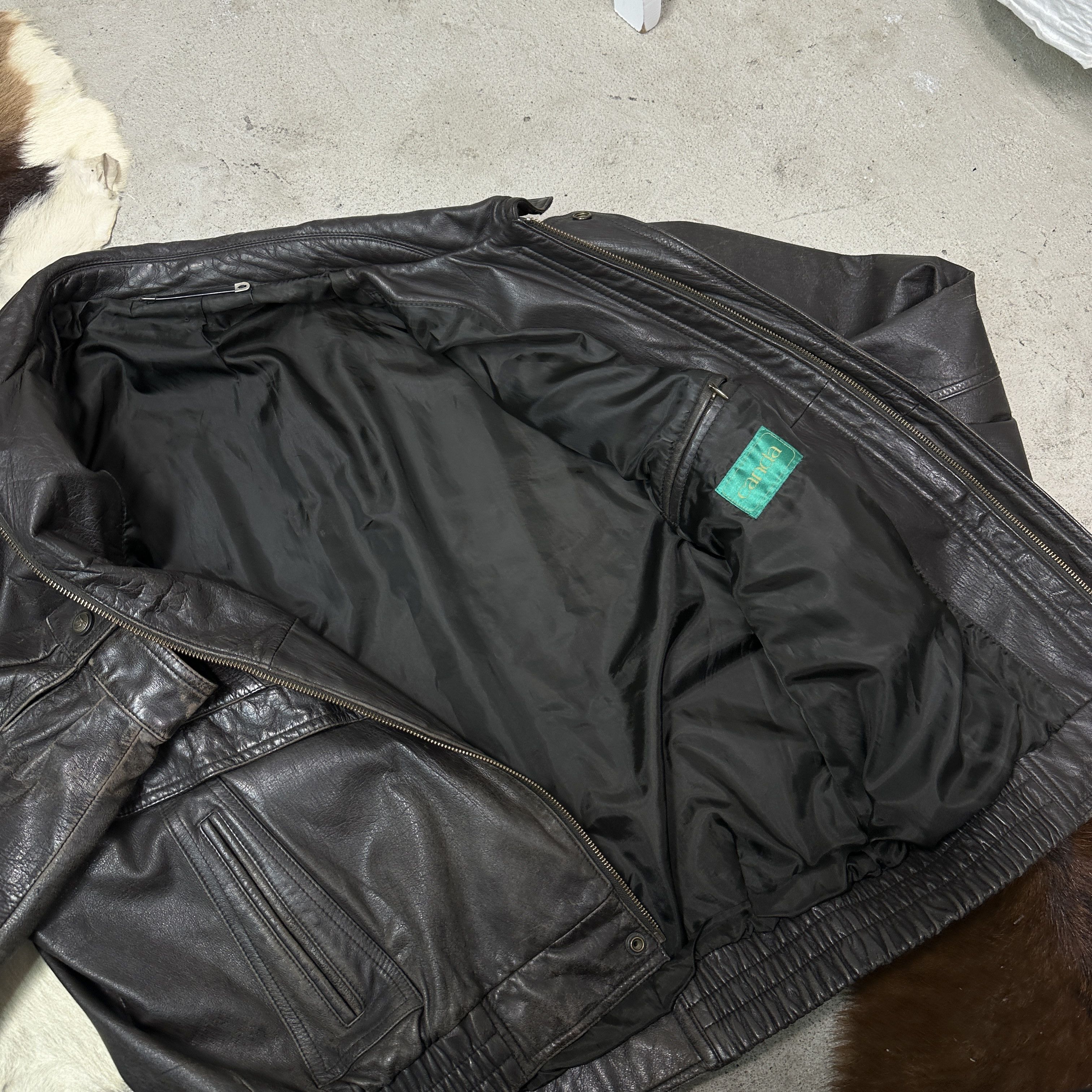 Vintage Vintage Grunge Biker Old School Oversized Leather Jacket 90s Size US XL / EU 56 / 4 - 5 Thumbnail