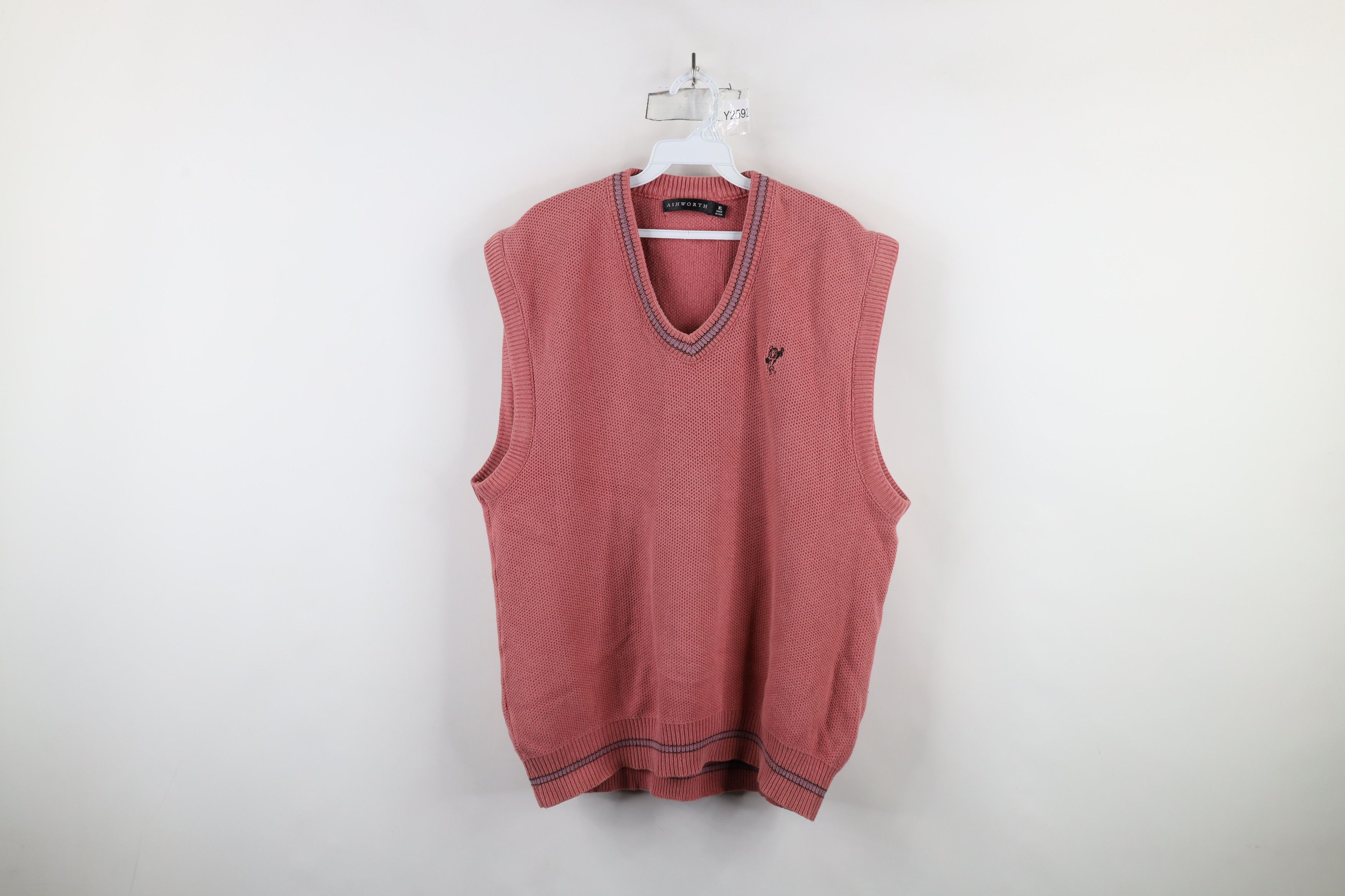 Vintage Vintage 90s Streetwear Knit Golf Sweater Vest Pink USA Size US XL / EU 56 / 4 - 1 Thumbnail