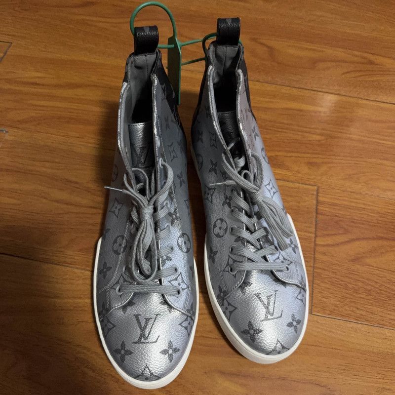 Louis Vuitton Louis Vuitton Silver High-Top Casual Shoes -2508 Size US 8.5 / EU 41-42 - 2 Thumbnail