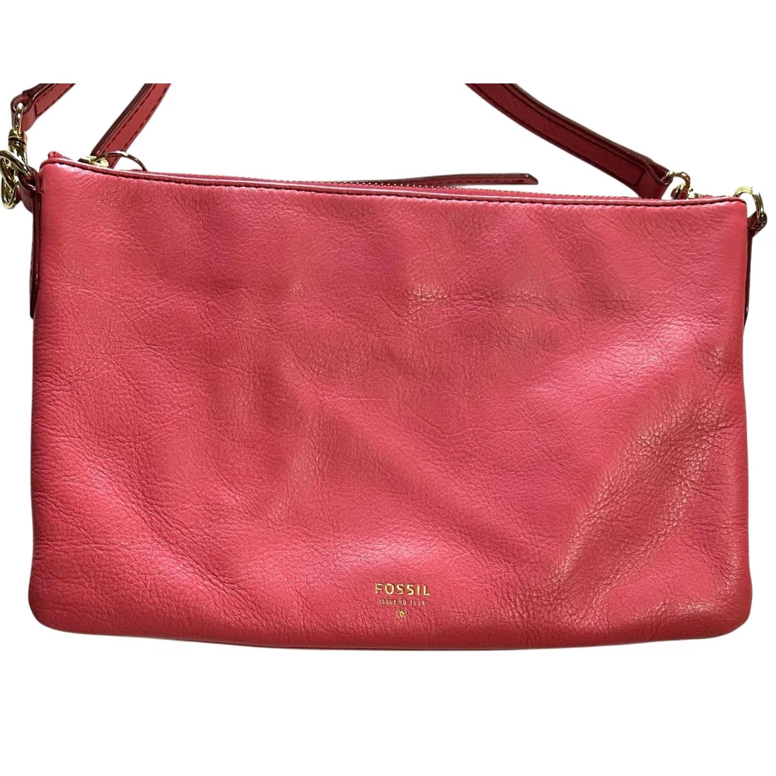 Fossil Fossil Sydney Crossbody Purse Pink Leather Shoulder Handbag Womens Top Zip Pebbled Leather Size S / US 4 / IT 40 - 2 Thumbnail
