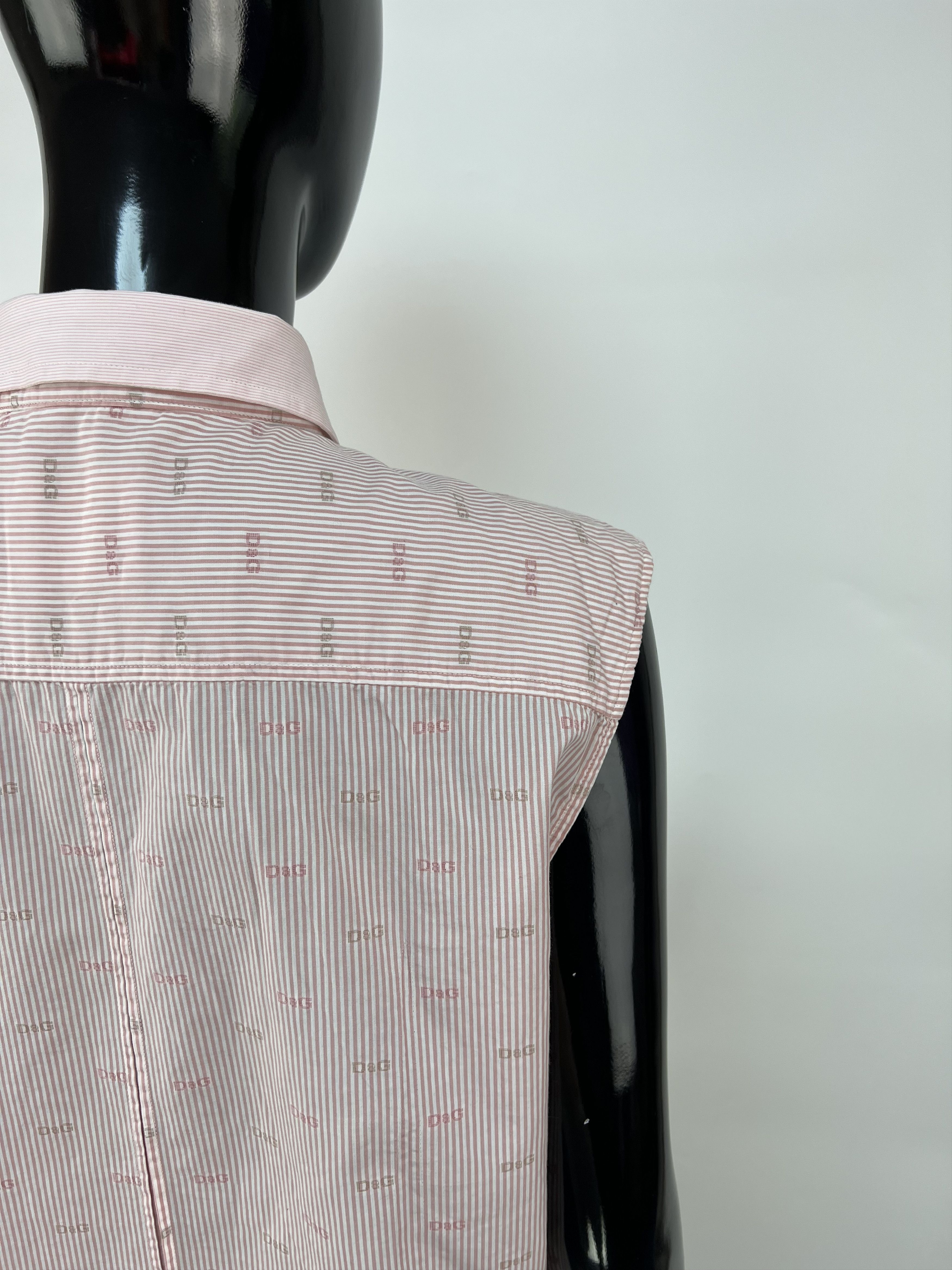 Dolce & Gabbana Dolce Gabbana Logo Sleeveless Stripe Button Up Shirt Size US L / EU 52-54 / 3 - 9 Thumbnail