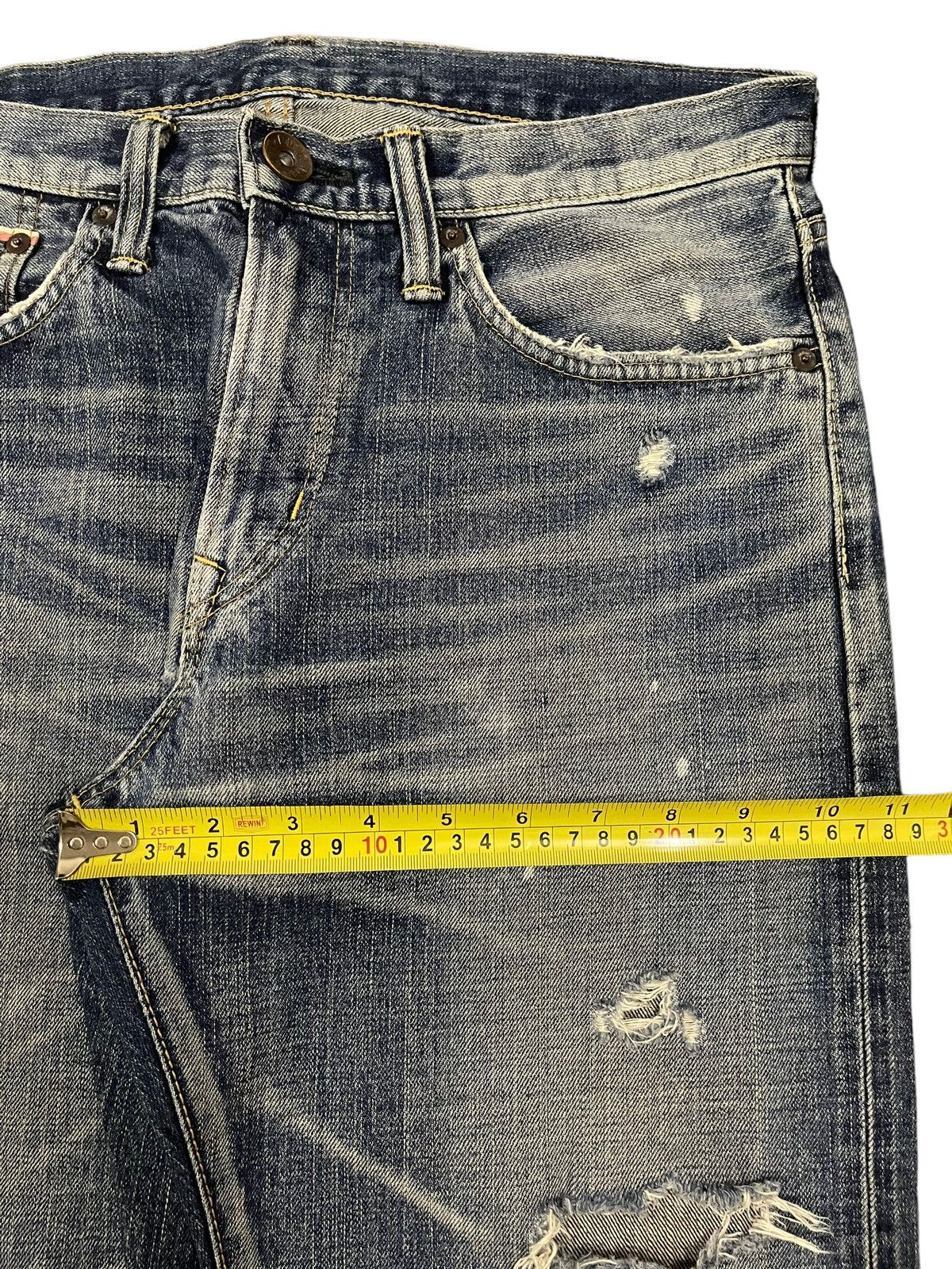 Edwin Vintage 90s Edwin 505 Selvedge Blue Wash Distressed Jeans Size US 32 / EU 48 - 15 Thumbnail