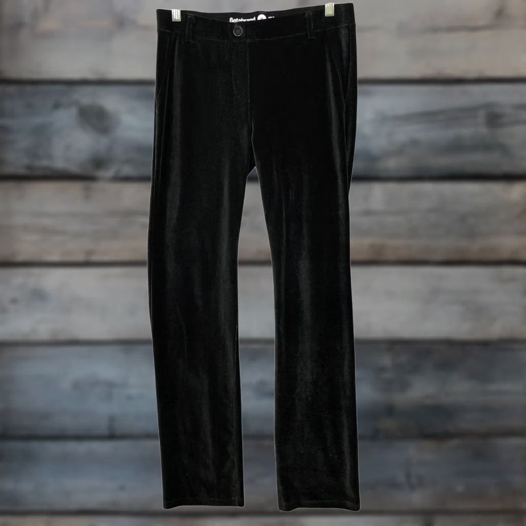 Velvet Betabrand Straight Leg Velvet Yoga Dress Pants Womens M Black Mid Rise Pull On Pants Size 32" / US 10 / IT 46 - 1 Thumbnail