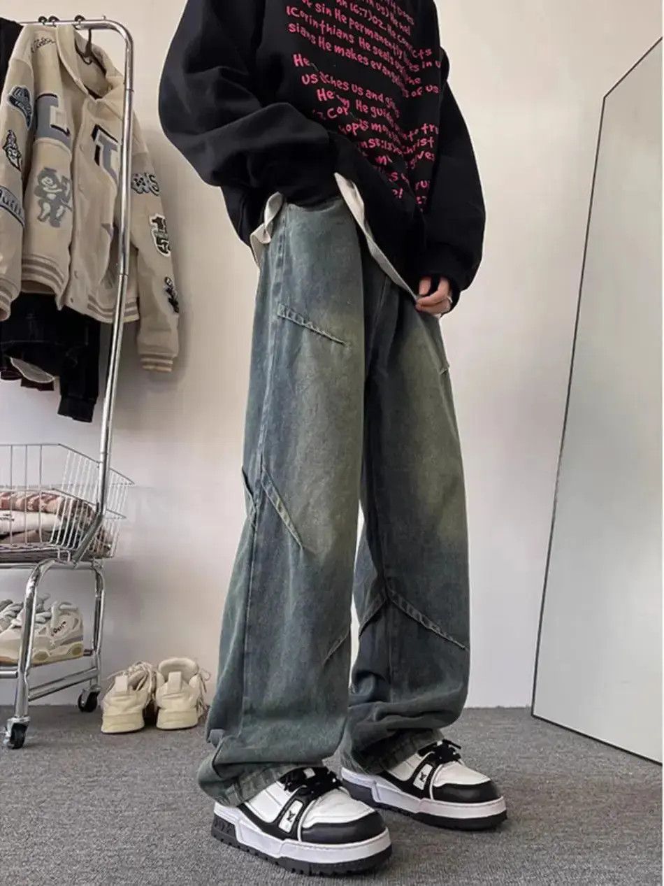 Japanese Brand Retro washed pleated wide leg jeans Size US 32 / EU 48 - 2 Thumbnail