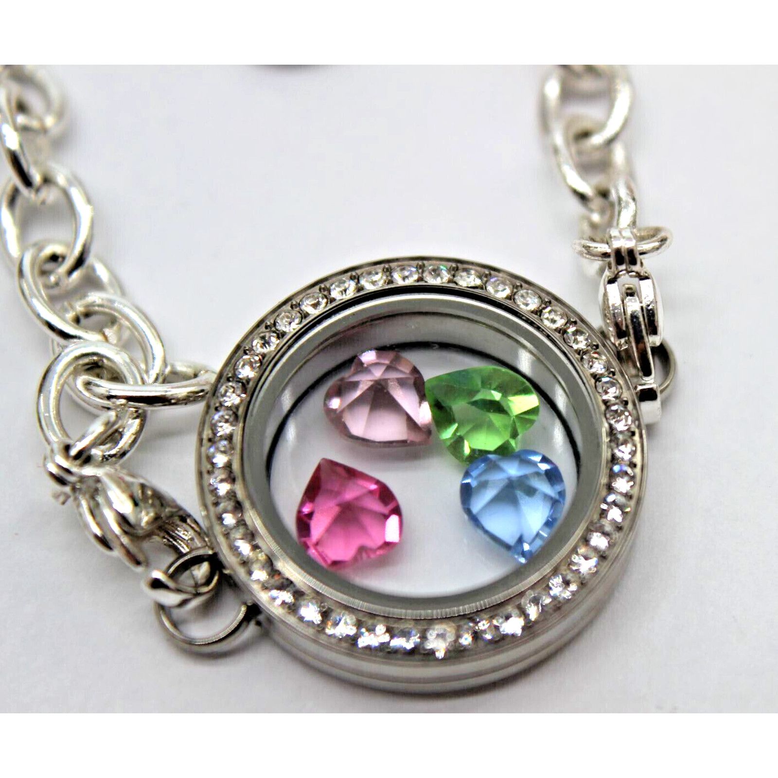 Other Origami Owl Pendant Double Rhinestone Stainless Steel Size ONE SIZE - 1 Thumbnail