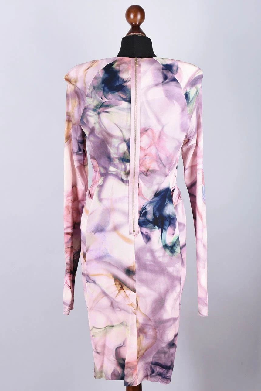 Emanuel Ungaro Women's Emanuel Ungaro Floral Cupro Ruched Midi Dress XS Size XS / US 0-2 / IT 36-38 - 3 Thumbnail