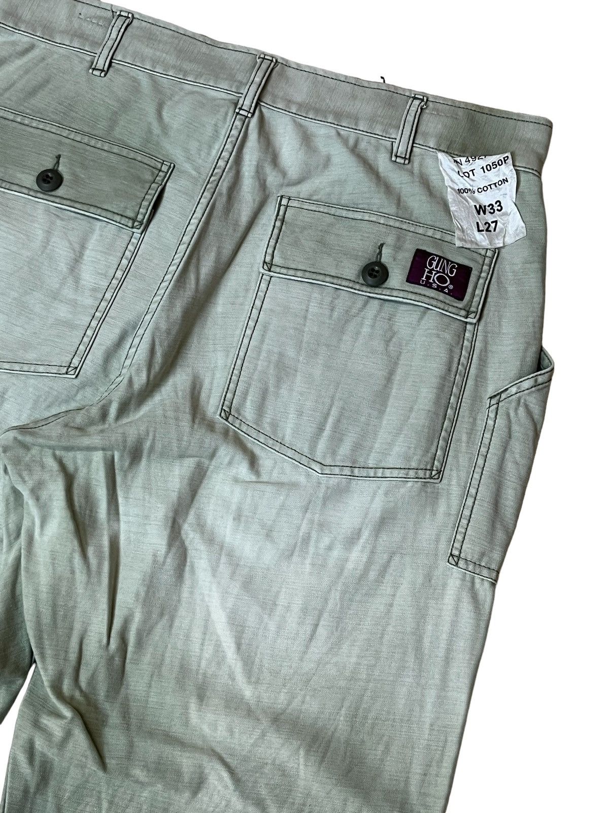 Toyo Enterprises VINTAGE GUNG HO USA MILITARY FATIGUE BAKER FADED PANTS Size US 35 - 7 Thumbnail