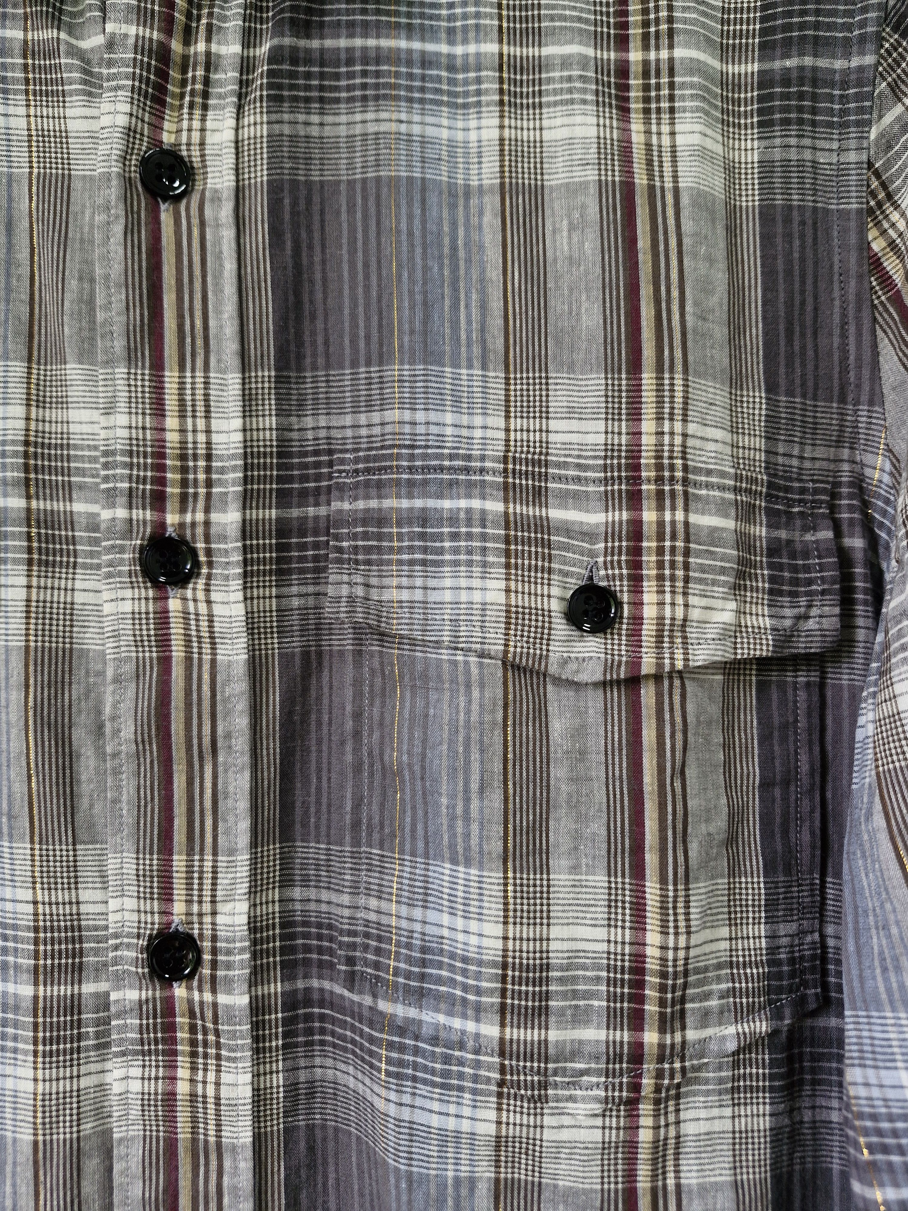 Saint Laurent Paris SS15 Grey Blue Plaid Flannel Shirt Size US S / EU 44-46 / 1 - 4 Thumbnail