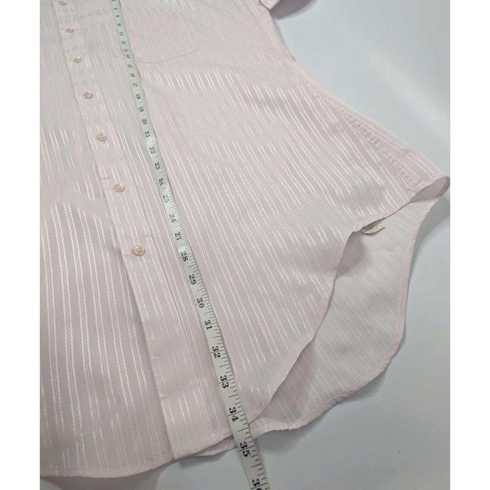Arrow Arrow Brigade Mens Dress Shirt Striped Slim 17 Tall Short Sleeve Button-Down Collared USA Made Light Rose Pink Adult Men Shirt Negocios Size 46R - 4 Thumbnail