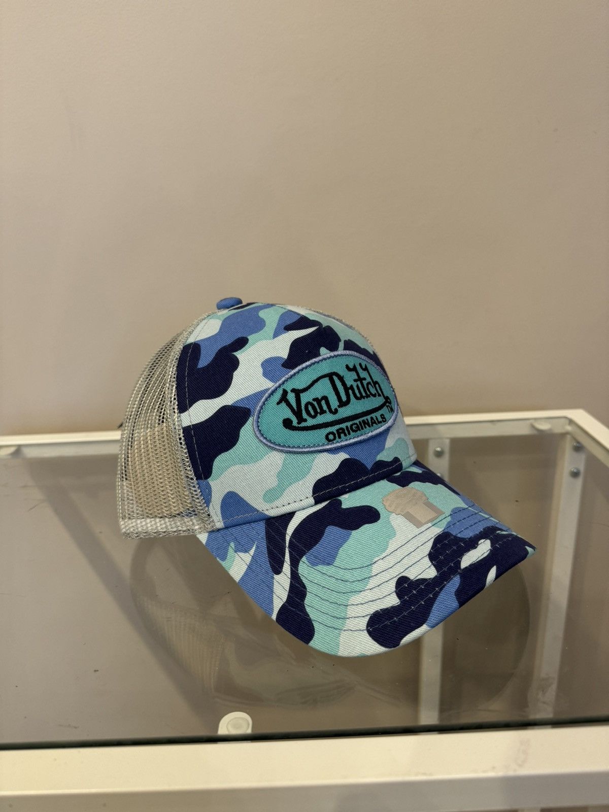 Vintage Von Dutch blue camo y2k logo new cap vintage Size ONE SIZE - 4 Thumbnail