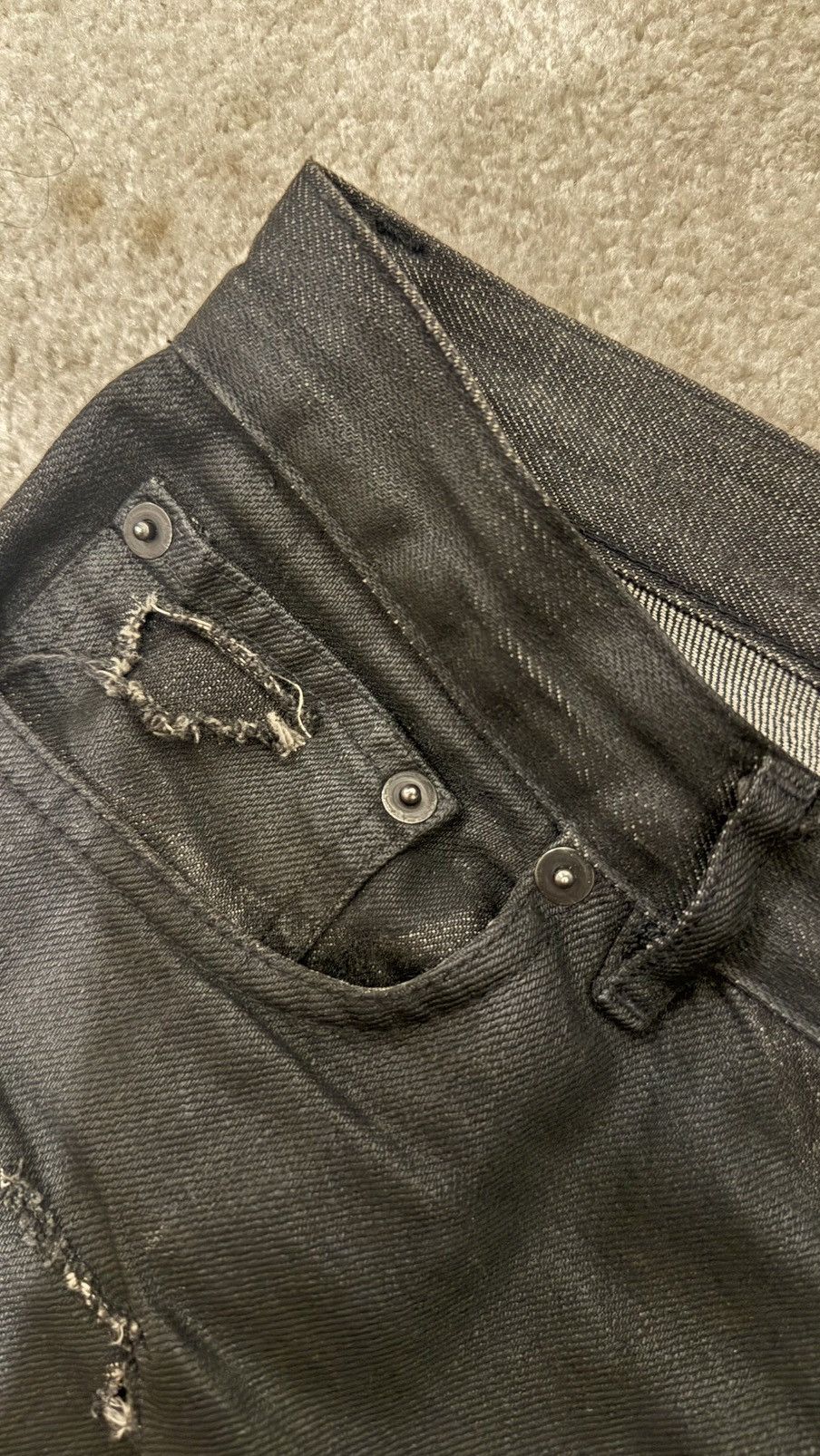 Dior Dior Homme SS04 Waxed Strip Denim Size US 29 - 13 Thumbnail