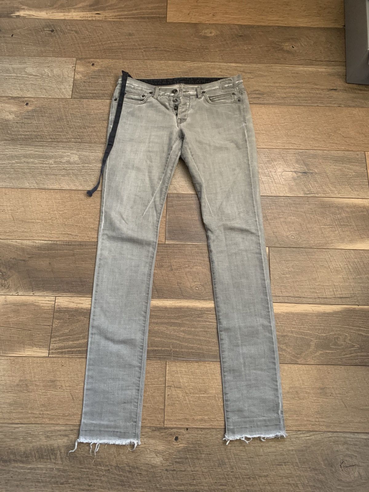 image of Rick Owens Detroit Jeans in Eggshell, Men's (Size 28)