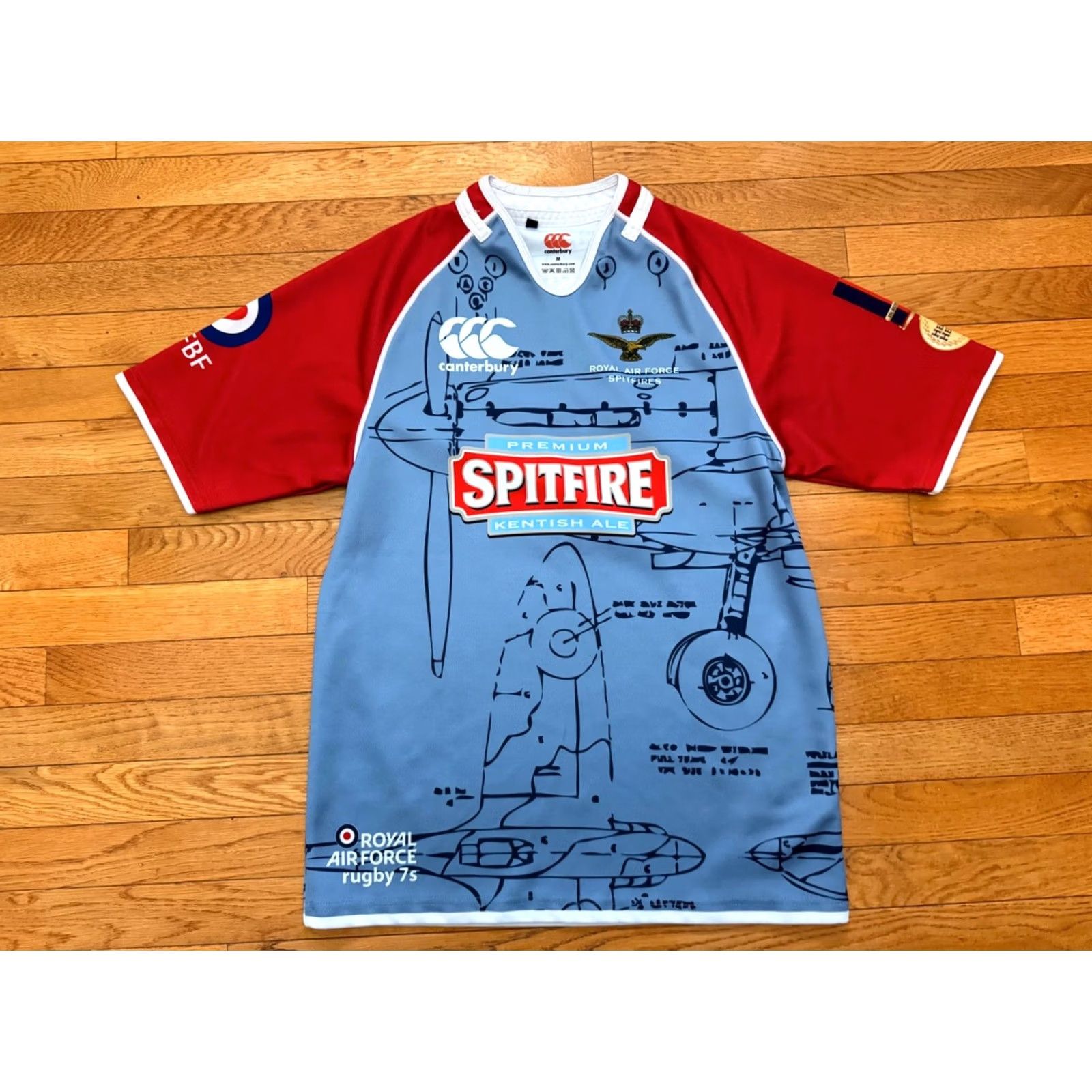 Vintage VINTAGE Royal Air Force RAF Spitfires Canterbury Rugby Shirt Mens Sz Medium Jersey Size US M / EU 48-50 / 2 - 2 Thumbnail