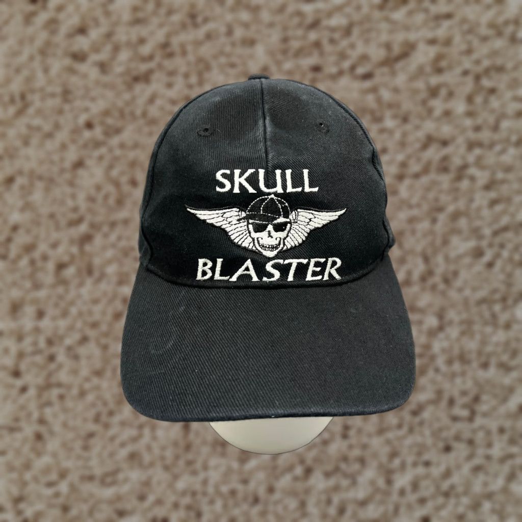 Vintage Skull Blaster Audio Adjustable Baseball Cap Adult One Size Black Cotton Casual Music Mens Size ONE SIZE - 1 Thumbnail