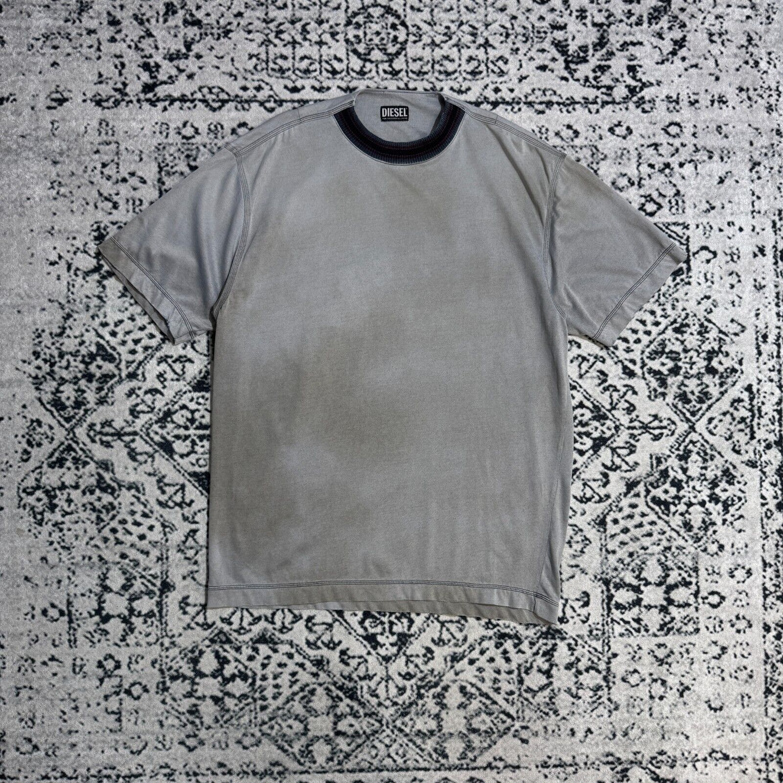 Diesel × Vintage Vintage Diesel Gray Cotton T-Shirt Size XL Archive Washed Size US XL / EU 56 / 4 - 1 Thumbnail