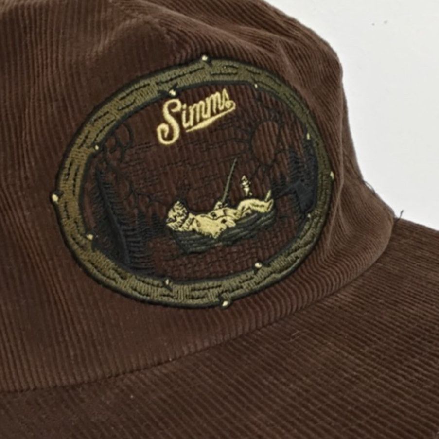 Simms Simms Corduroy Flat Brim Hat Brown Embroidered Double Haul Size ONE SIZE - 6 Thumbnail