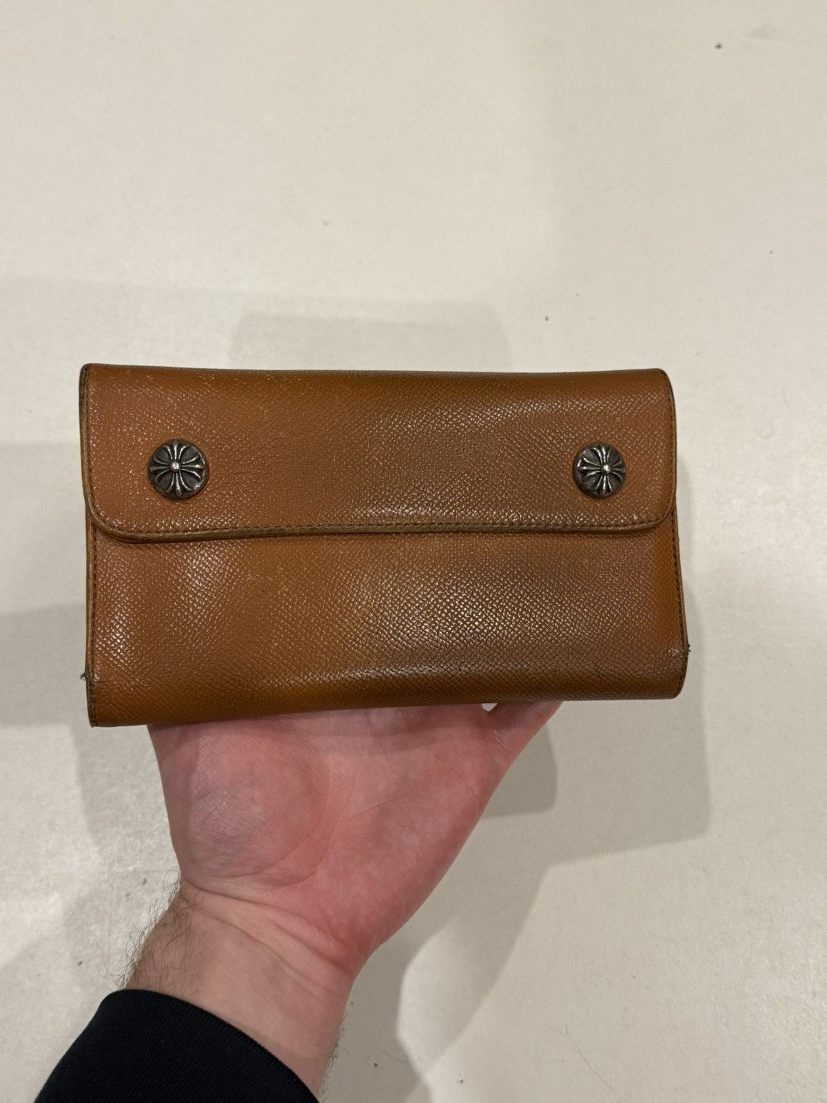 Chrome Hearts Chrome Hearts Wave Wallet Brown Leather Silver Cross Balls Size ONE SIZE - 16 Thumbnail