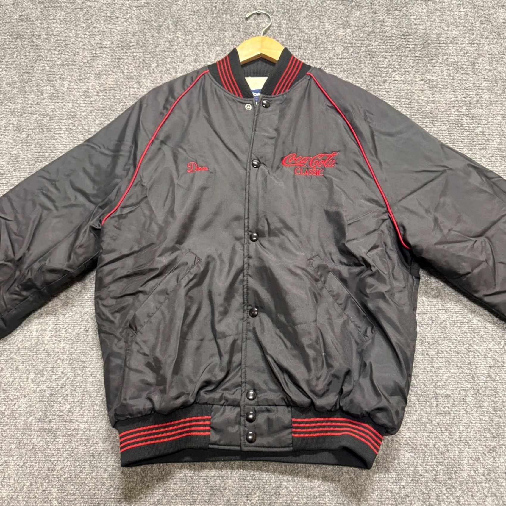 Holloway VTG Coca-Cola's Jacket Bomber Black XL Men’s USA Made Snap Up Varsity Holloway Huffe? Size US XL / EU 56 / 4 - 6 Thumbnail