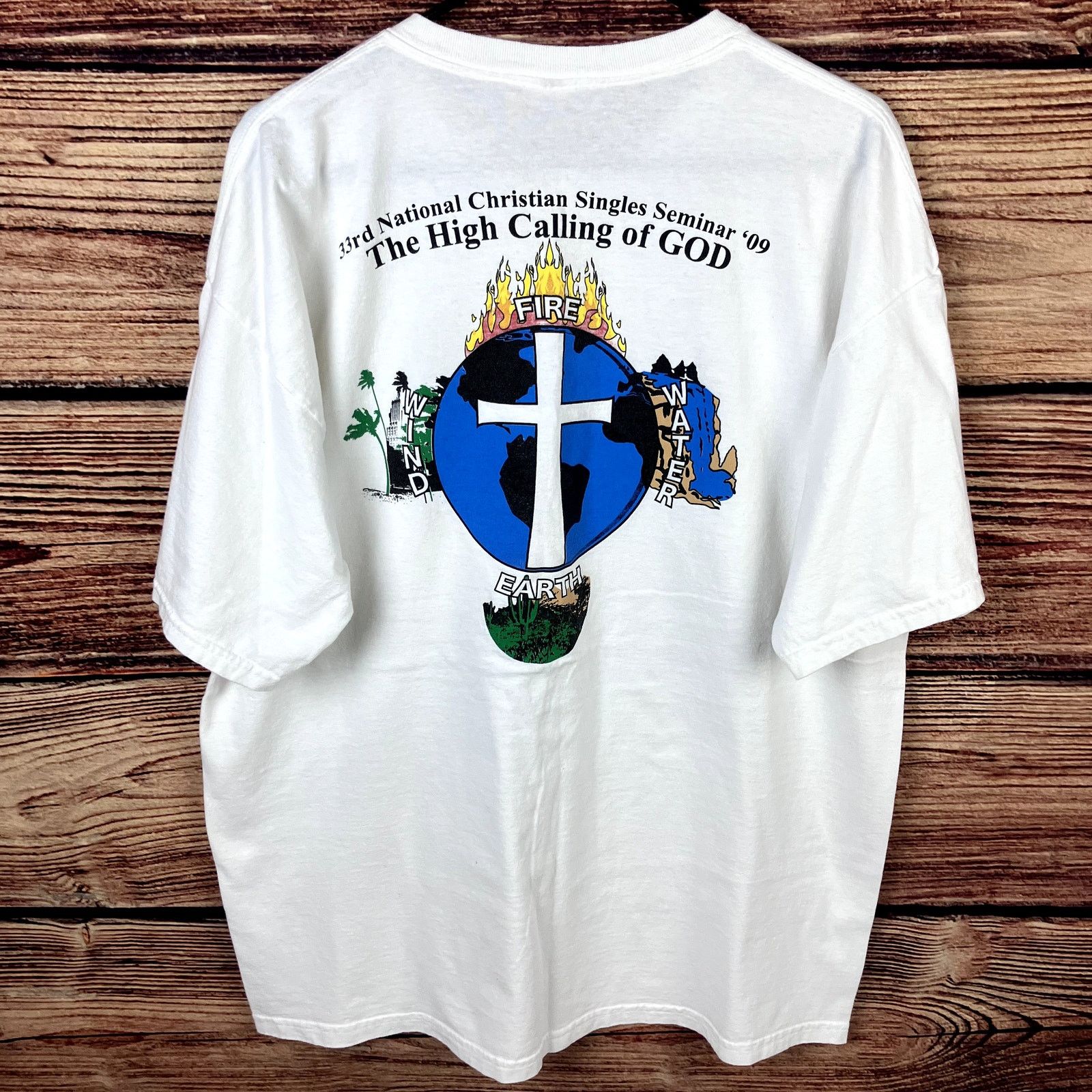 Gildan × Vintage 2009 Christian Singles "The High Calling Of God" T-shirt Size US XL / EU 56 / 4 - 3 Thumbnail
