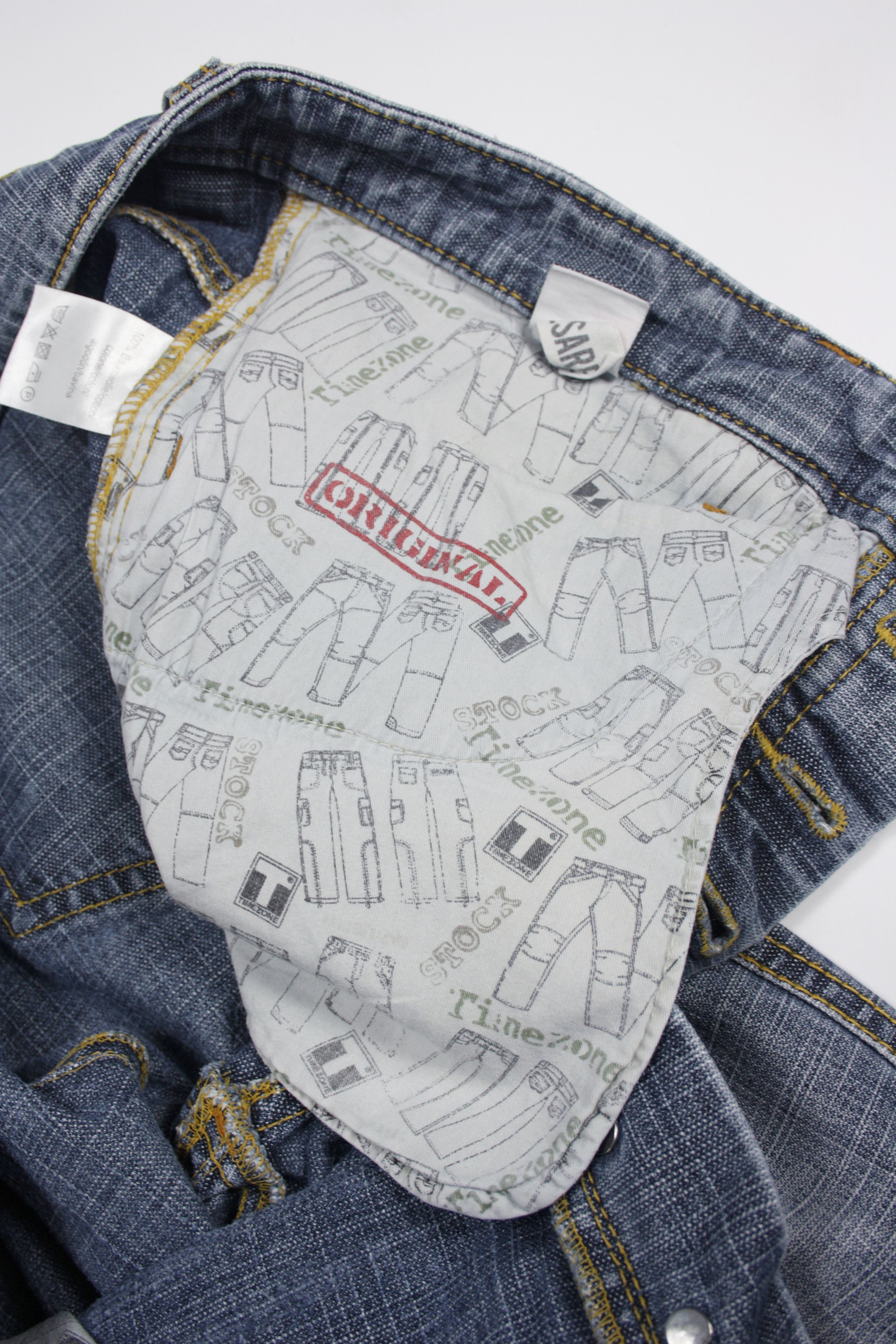 Vintage Timezone Y2K Cesare Double Knee Wide Leg Straight Jeans Size US 38 / EU 54 - 9 Thumbnail