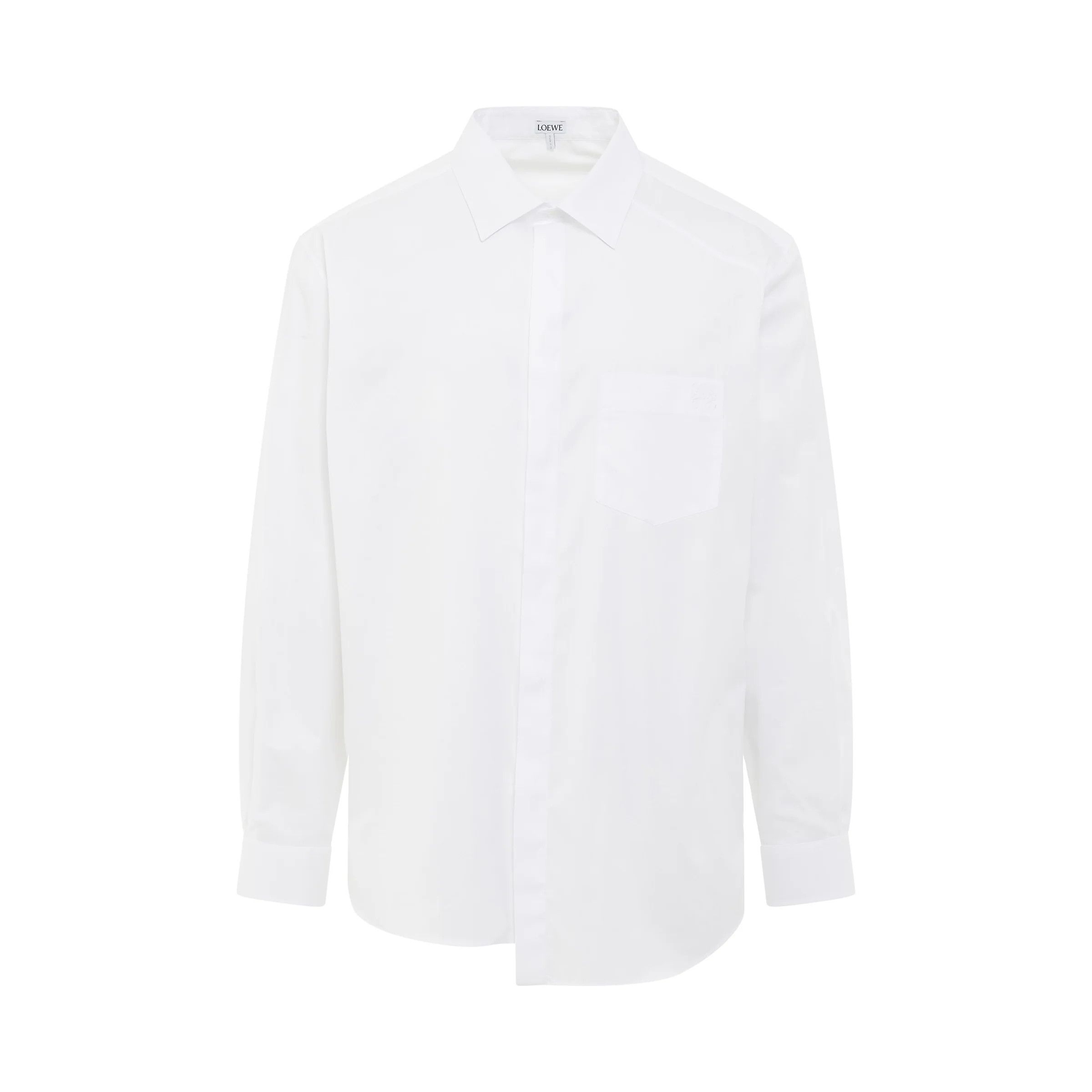 Loewe o1mris0824 Asymmetric Shirt in White Size US M / EU 48-50 / 2 - 1 Thumbnail