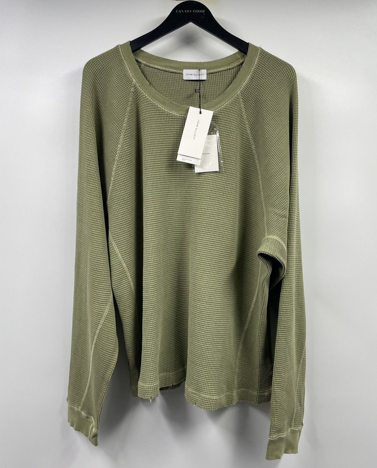 John Elliott John Elliott Folsom Thermal Crew Vintage Uniform Green Shirt Size US XXL / EU 58 / 5 - 1 Thumbnail