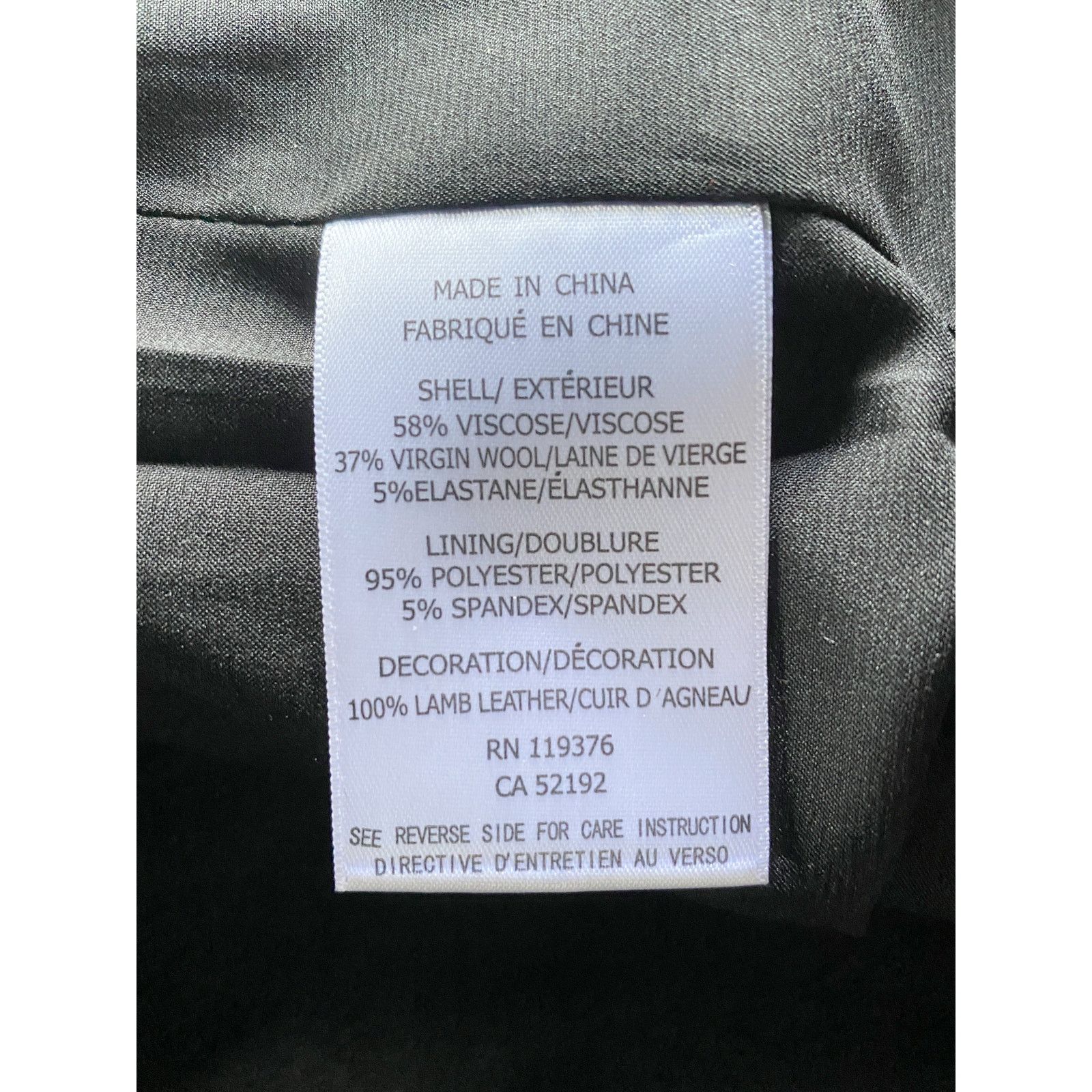 Helmut Lang HELMUT LANG Black Blazer with Lamb Leather Trim - Size 0 Size XS / US 0-2 / IT 36-38 - 7 Thumbnail