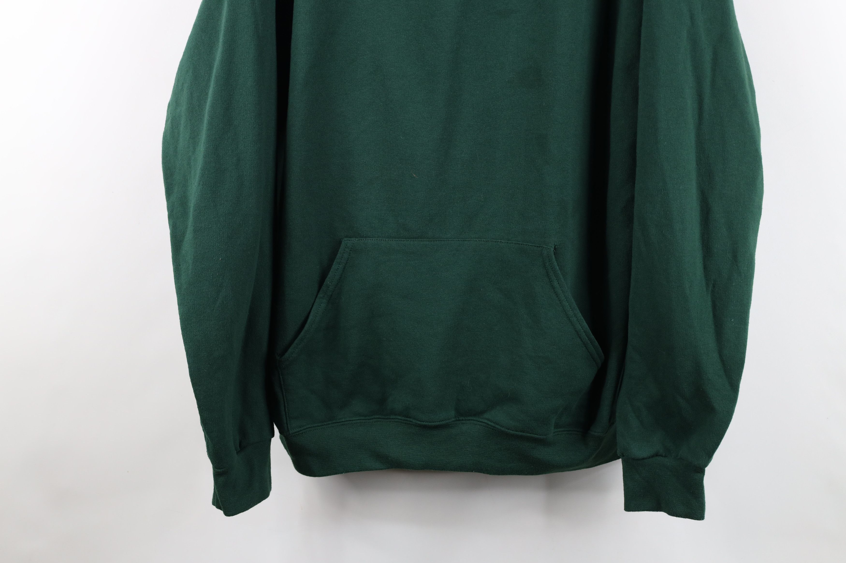 Vintage Vintage 90s Streetwear Blank Hoodie Sweatshirt Dark Green Size US XXL / EU 58 / 5 - 3 Thumbnail