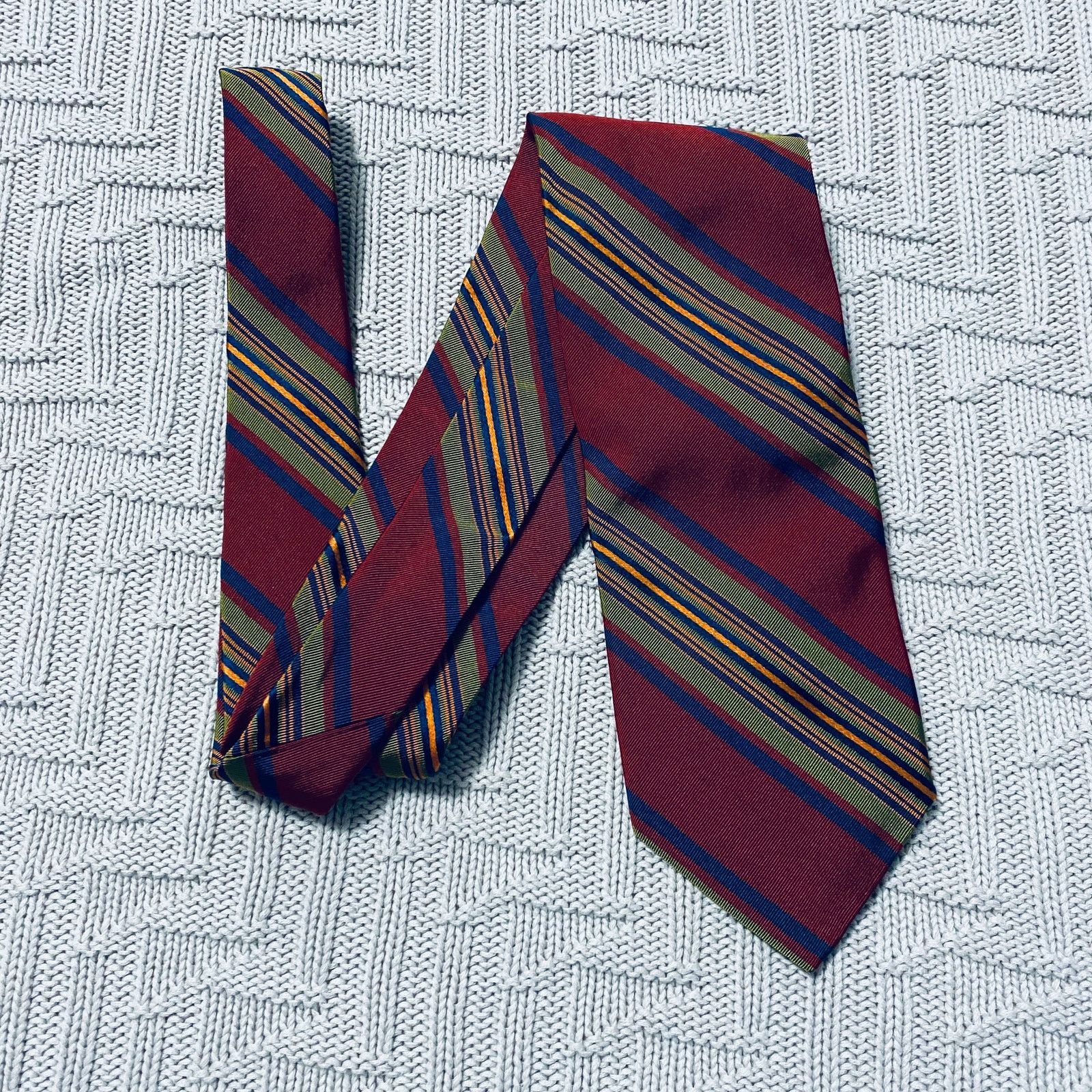 Altea Altea maroon stripe silk tie Size ONE SIZE - 1 Thumbnail