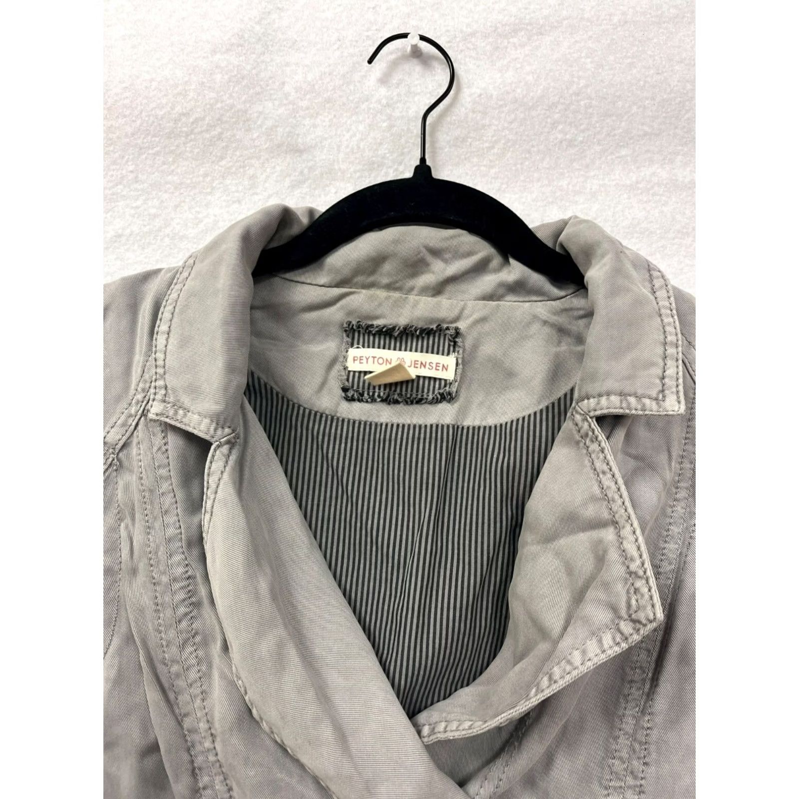 Vintage Peyton Jenson Womens Vest Gray S Lyocell Blend Cotton Pocket Striped Lining Utility Samsung? Size S / US 4 / IT 40 - 5 Thumbnail