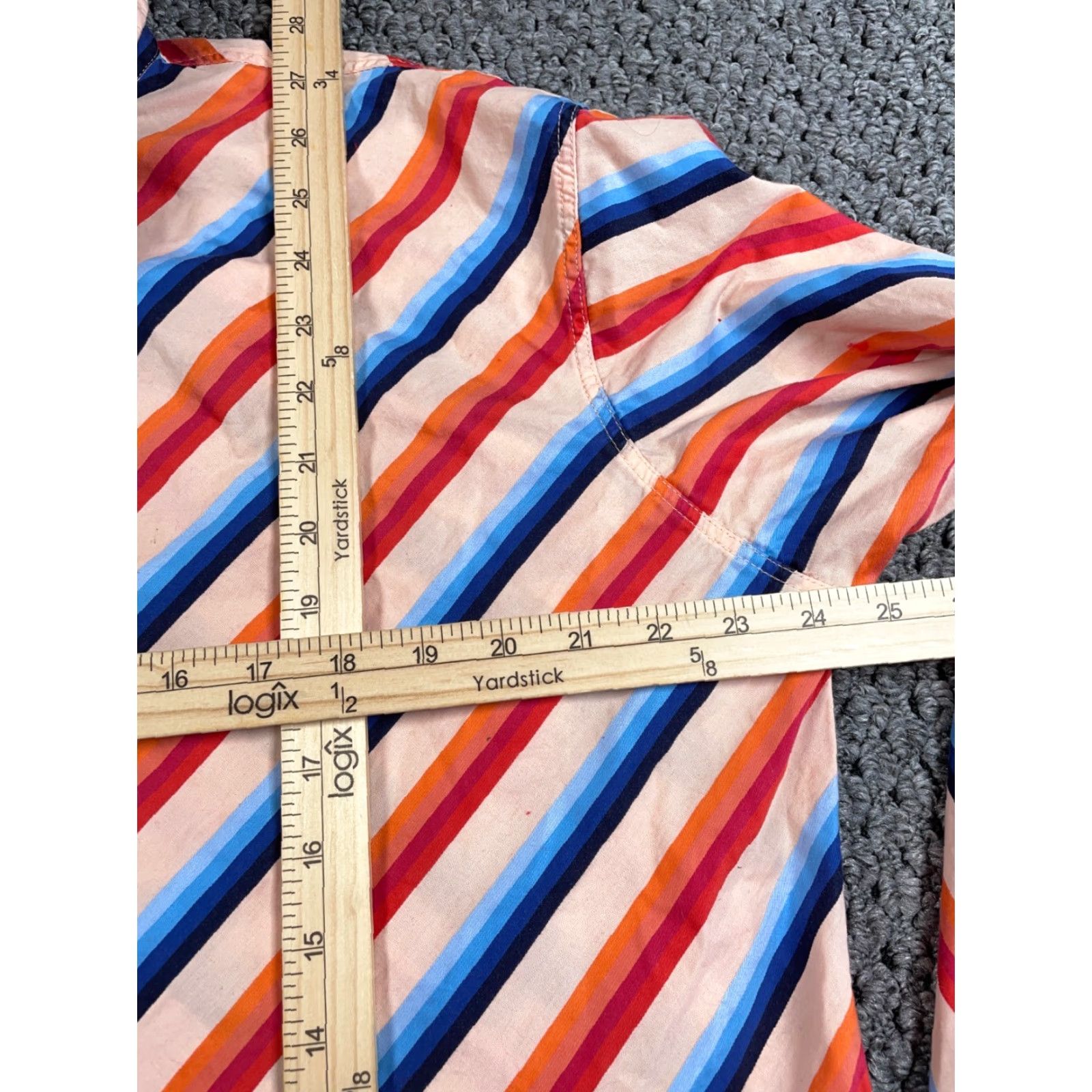 Tommy Hilfiger Tommy Hilfiger Shirt Adult XL Orange Blue Red Colorful Striped Western Pearl Snap Cowboy Cotton Mens Size US XL / EU 56 / 4 - 6 Thumbnail