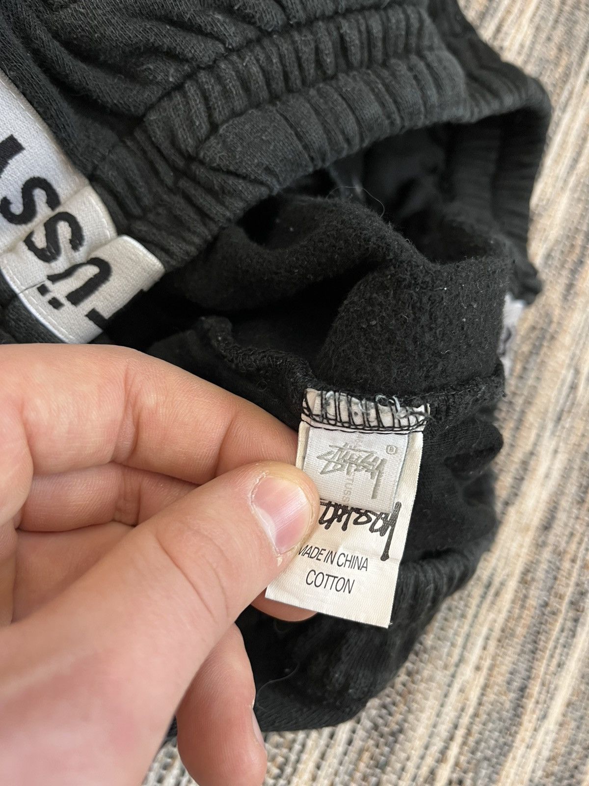 Stussy × Vintage Rare Vintage Stussy Sweatpants Black logo faded velours Size 30" / US 8 / IT 44 - 14 Thumbnail