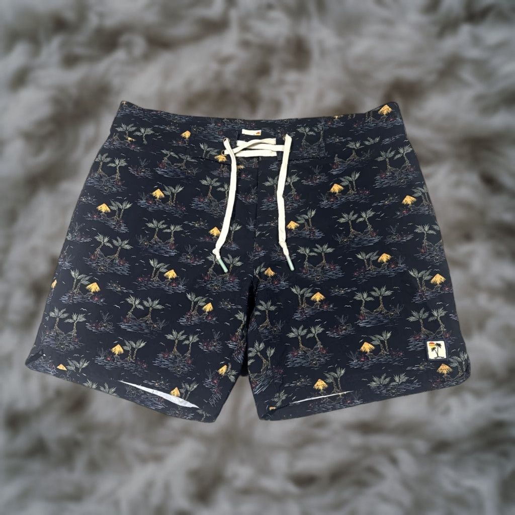 Marine Layer Marine Layer Simmons Board Short Mens 33 Blue Palm Tree Tropical Print Trunks Size US 33 - 1 Thumbnail
