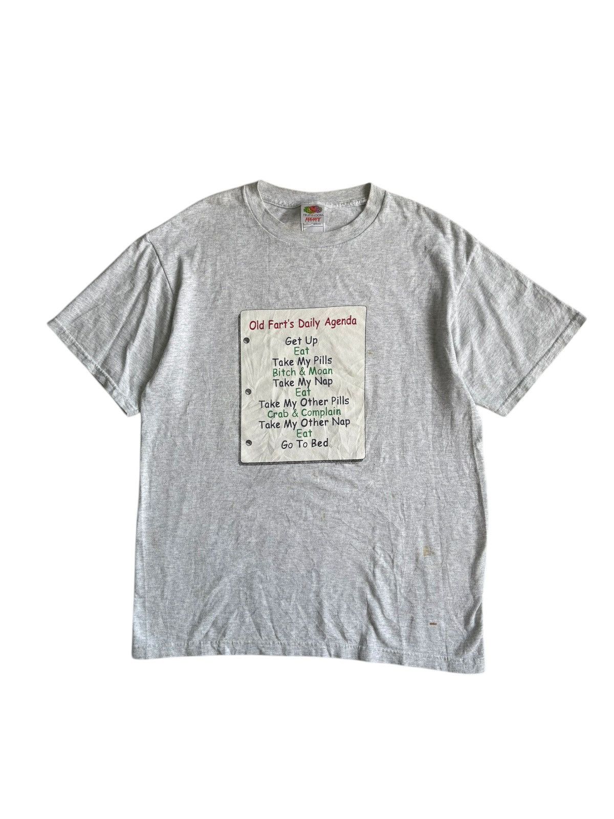 Vintage Vintage Wording Tees “Old Farts Daily Agenda” Size US M / EU 48-50 / 2 - 1 Thumbnail
