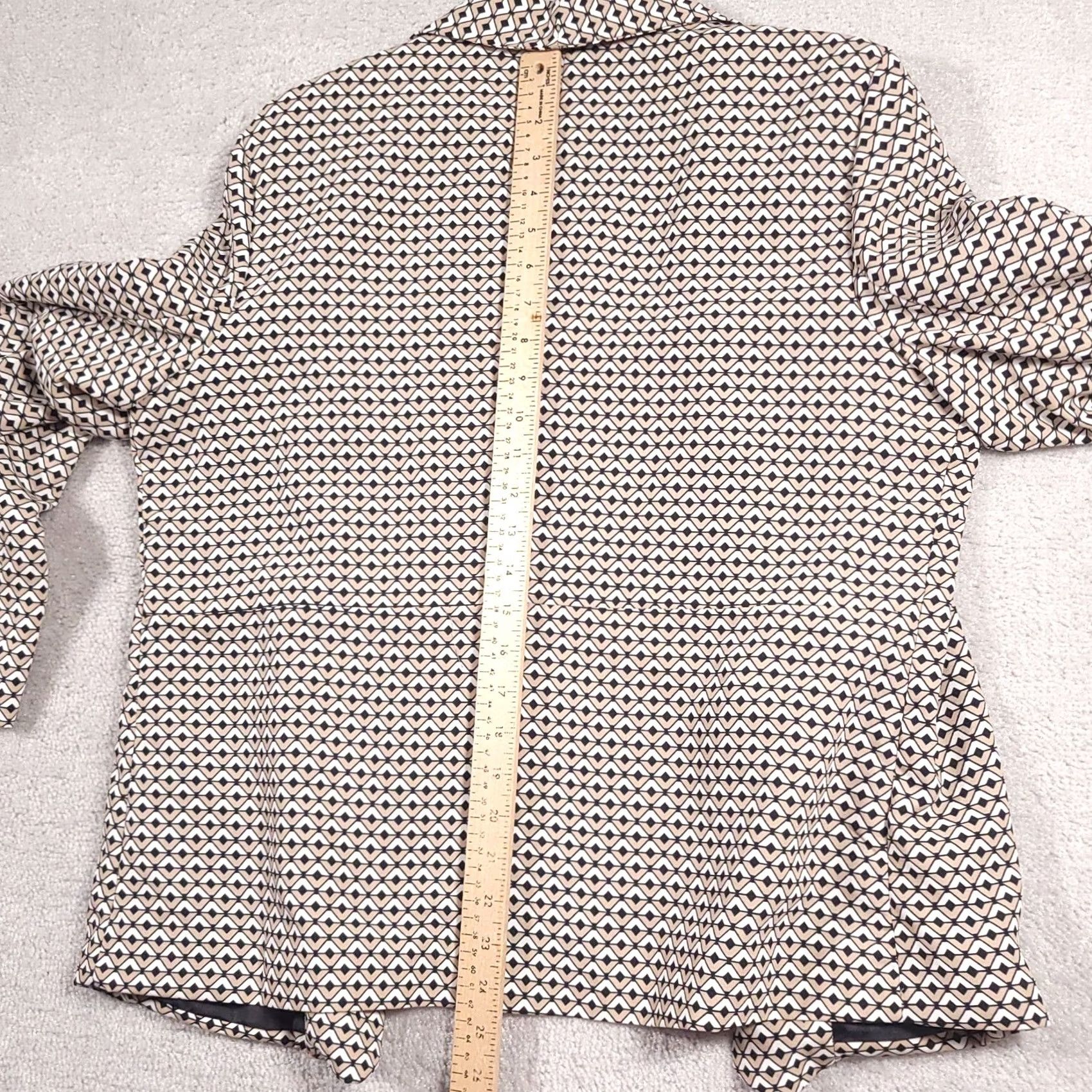 Vintage Notations Jacket Blazer Women's Large Geometric Print Open Front Lined Blazer Size L / US 10 / IT 46 - 7 Thumbnail